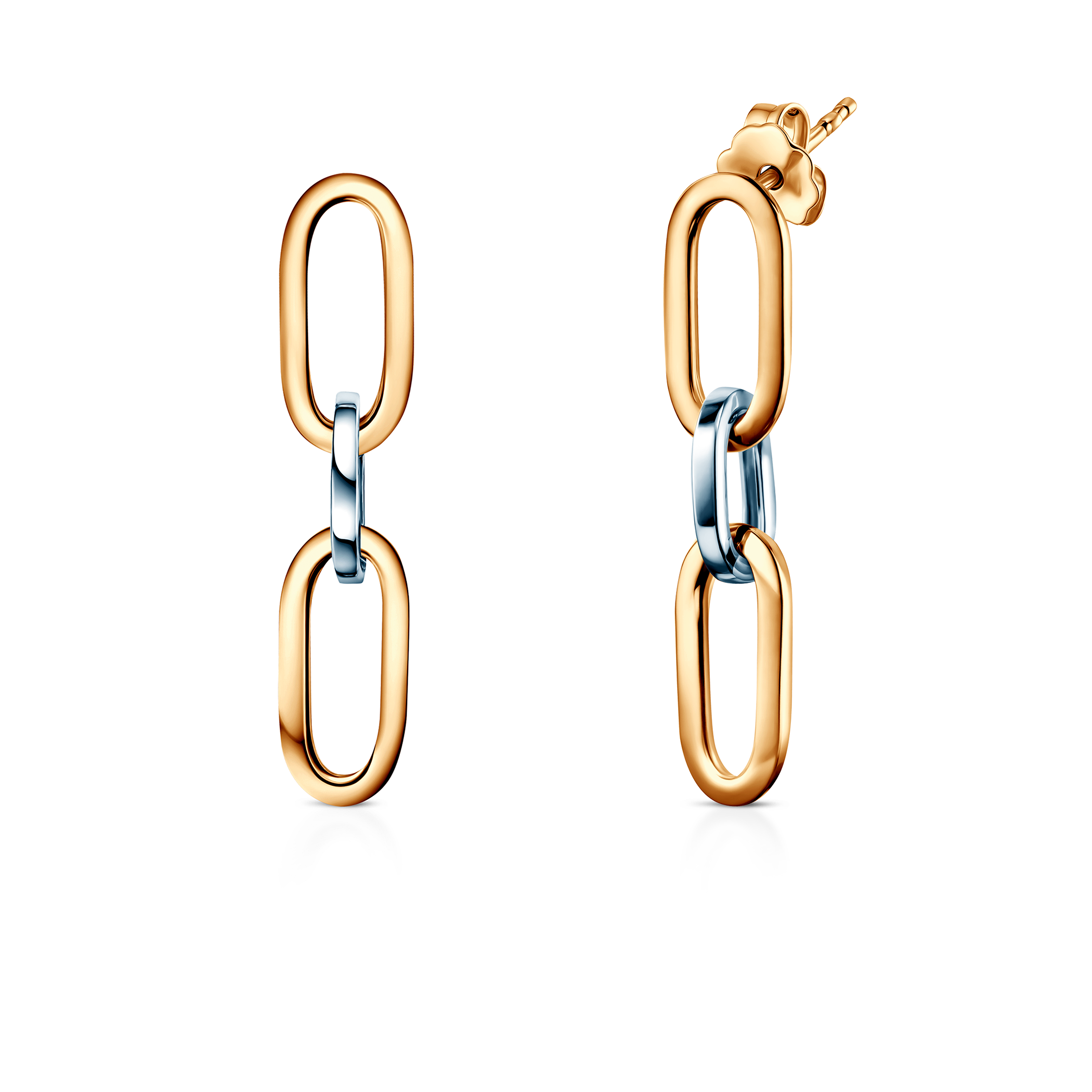 Kolczyki srebrne Dualéa, pozłacane