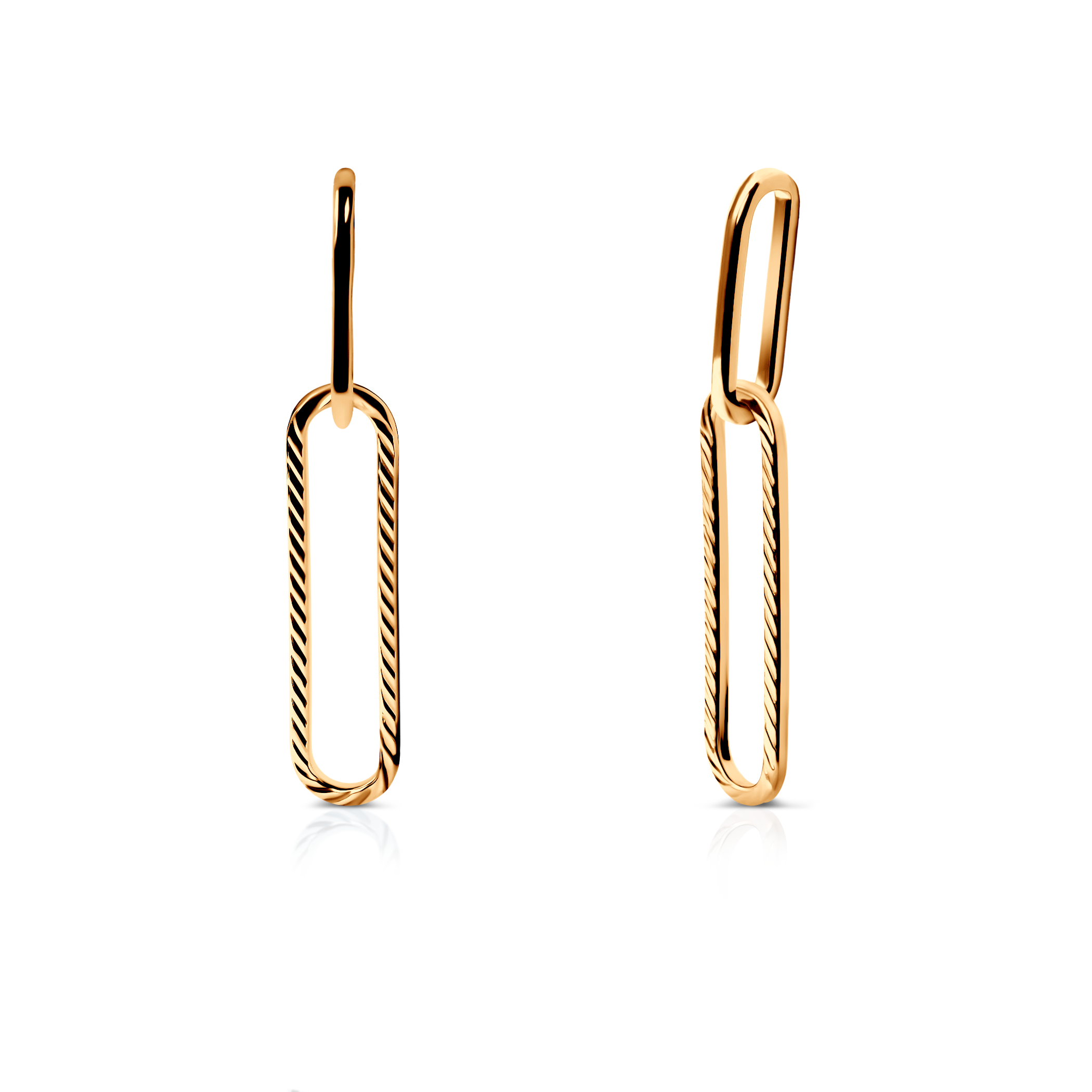 Kolczyki srebrne Dualéa, pozłacane