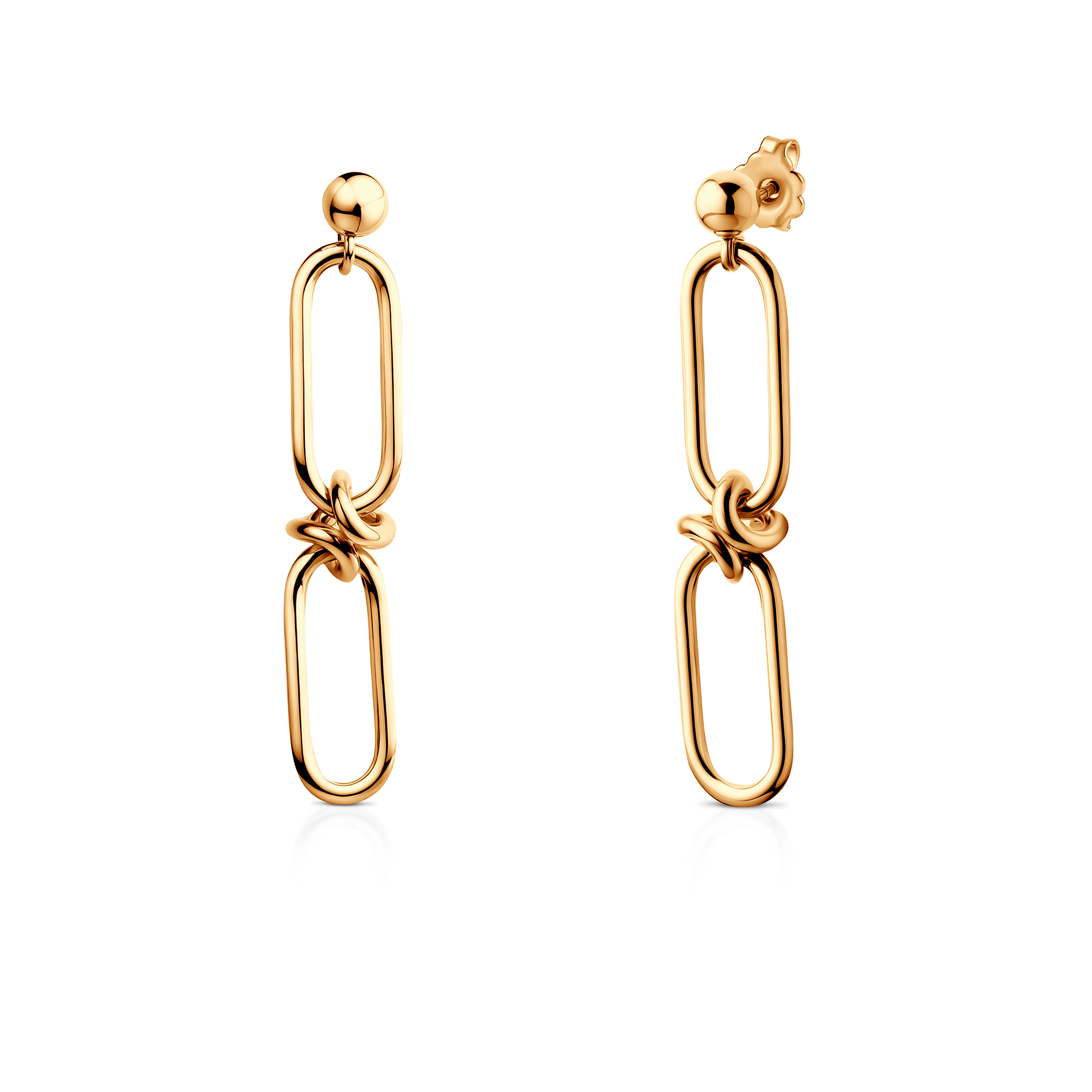 Kolczyki srebrne Dualéa, pozłacane