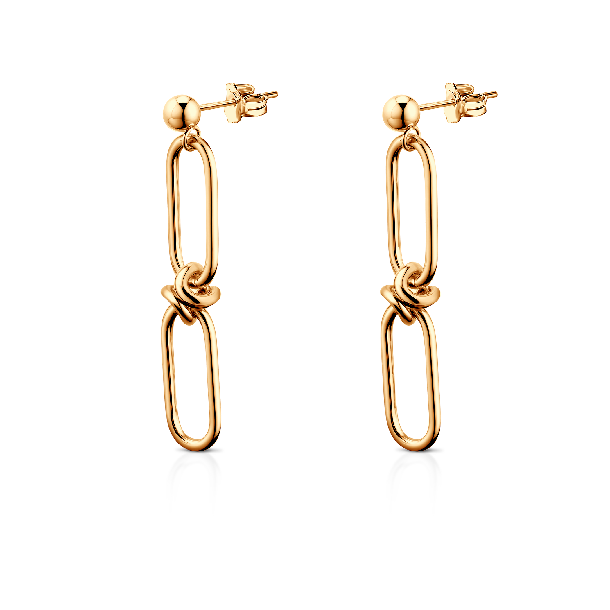 Kolczyki srebrne Dualéa, pozłacane