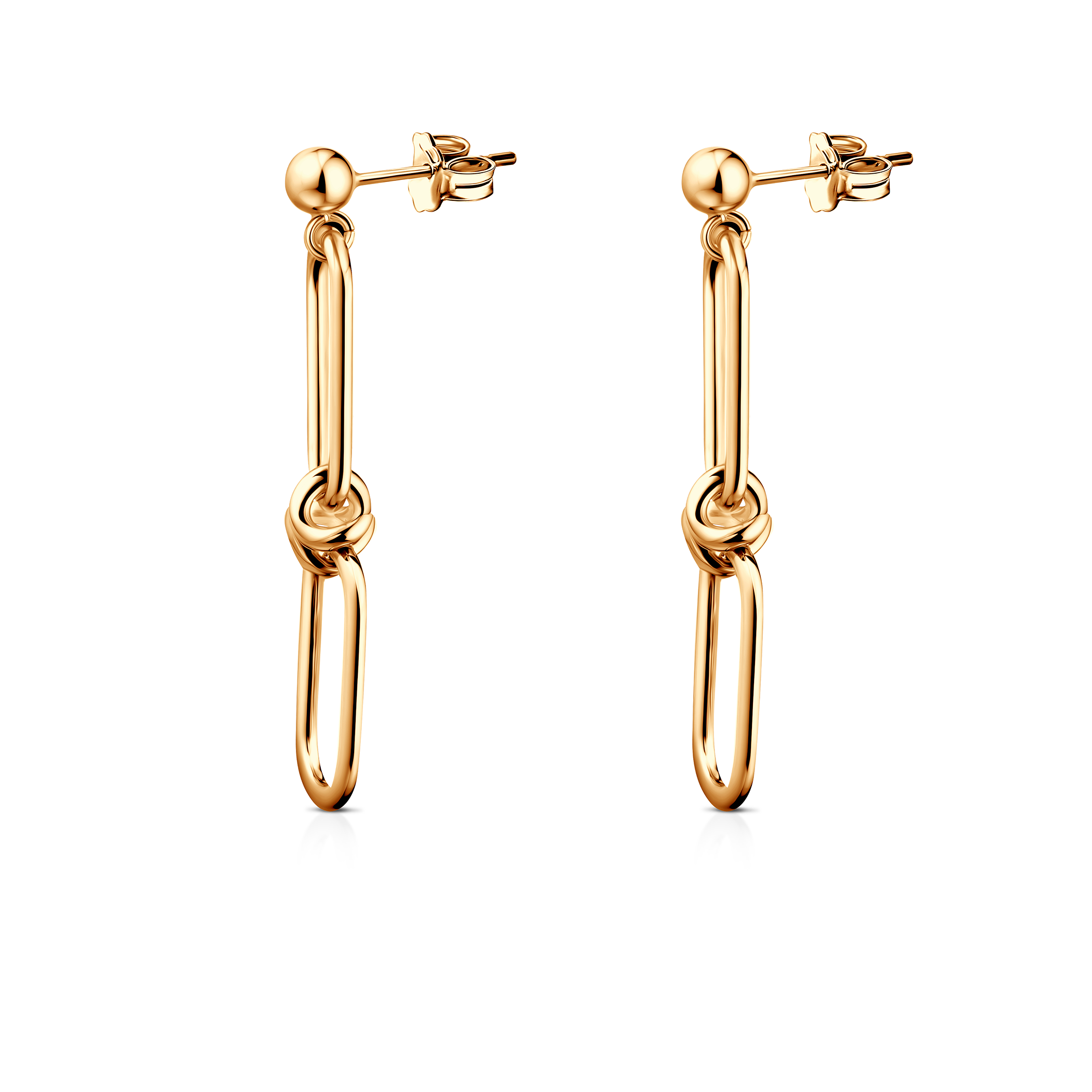 Kolczyki srebrne Dualéa, pozłacane