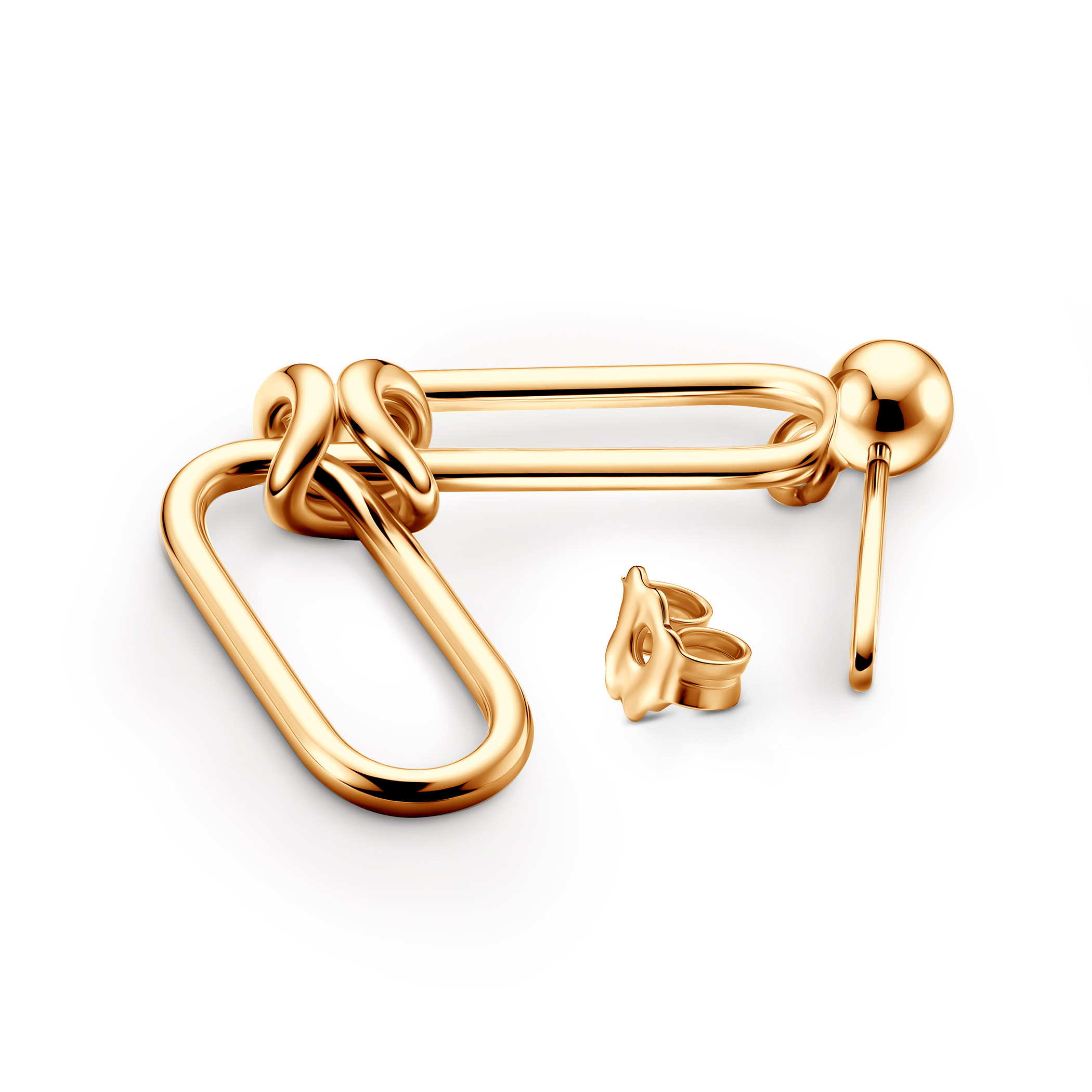 Kolczyki srebrne Dualéa, pozłacane