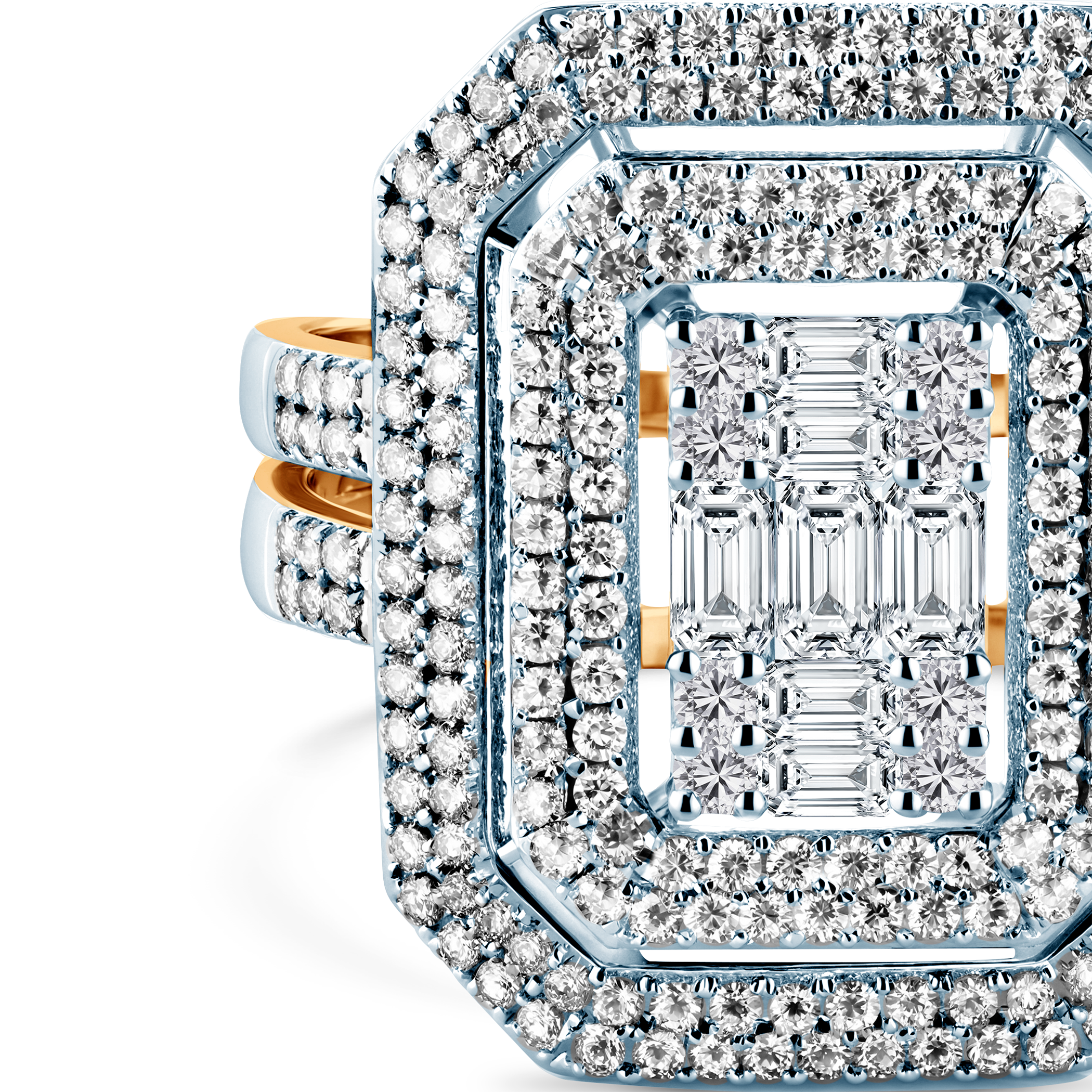 Verlobungsring SAVICKI: zweifarbiges Gold, Diamanten