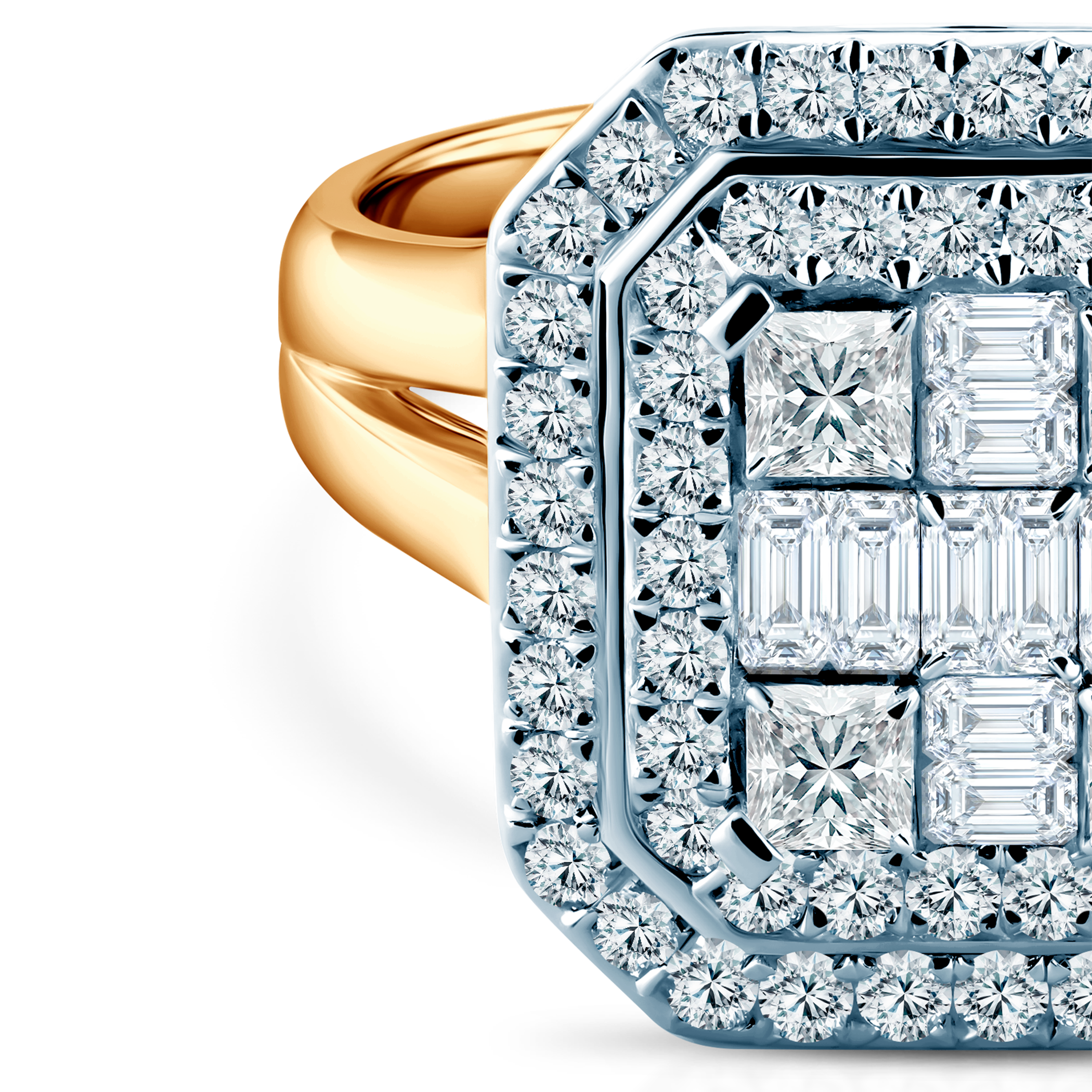 Verlobungsring SAVICKI: zweifarbiges Gold, Diamanten