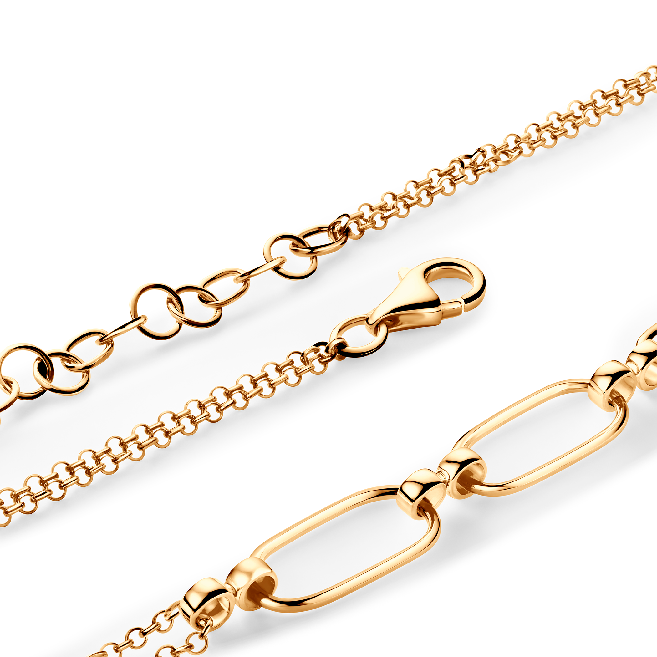 Naszyjnik srebrny pozłacany 48 cm - 4