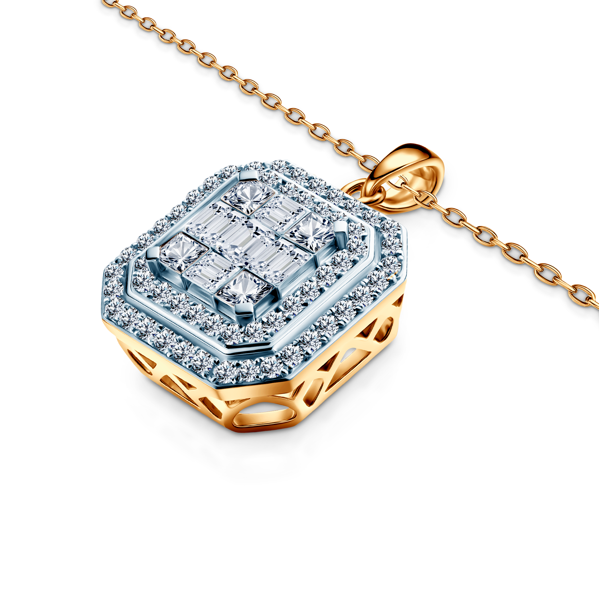 Zawieszka Savicki: dwukolorowe złoto, diamenty