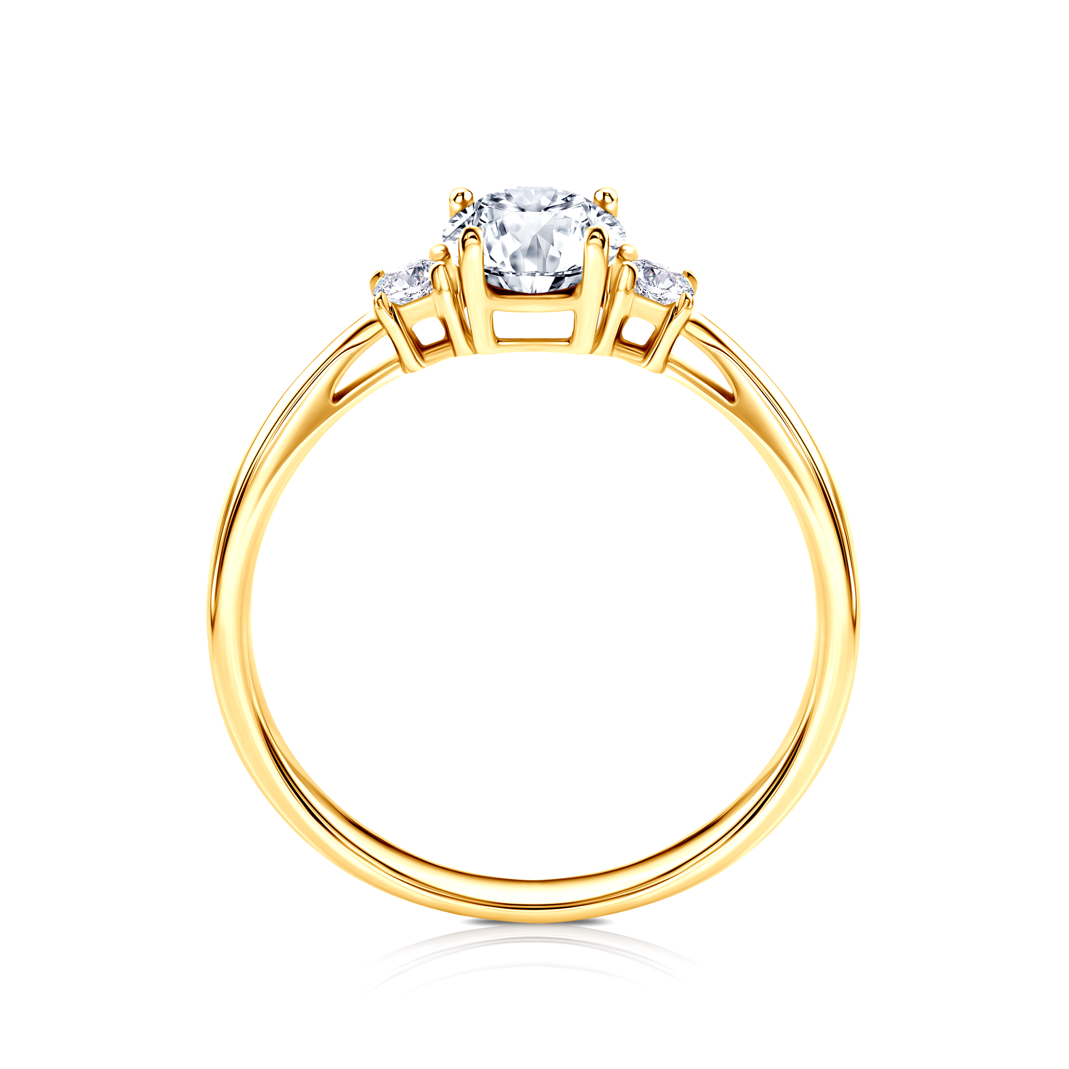 Pierścionek SAVICKI: złoty, diament laboratoryjny