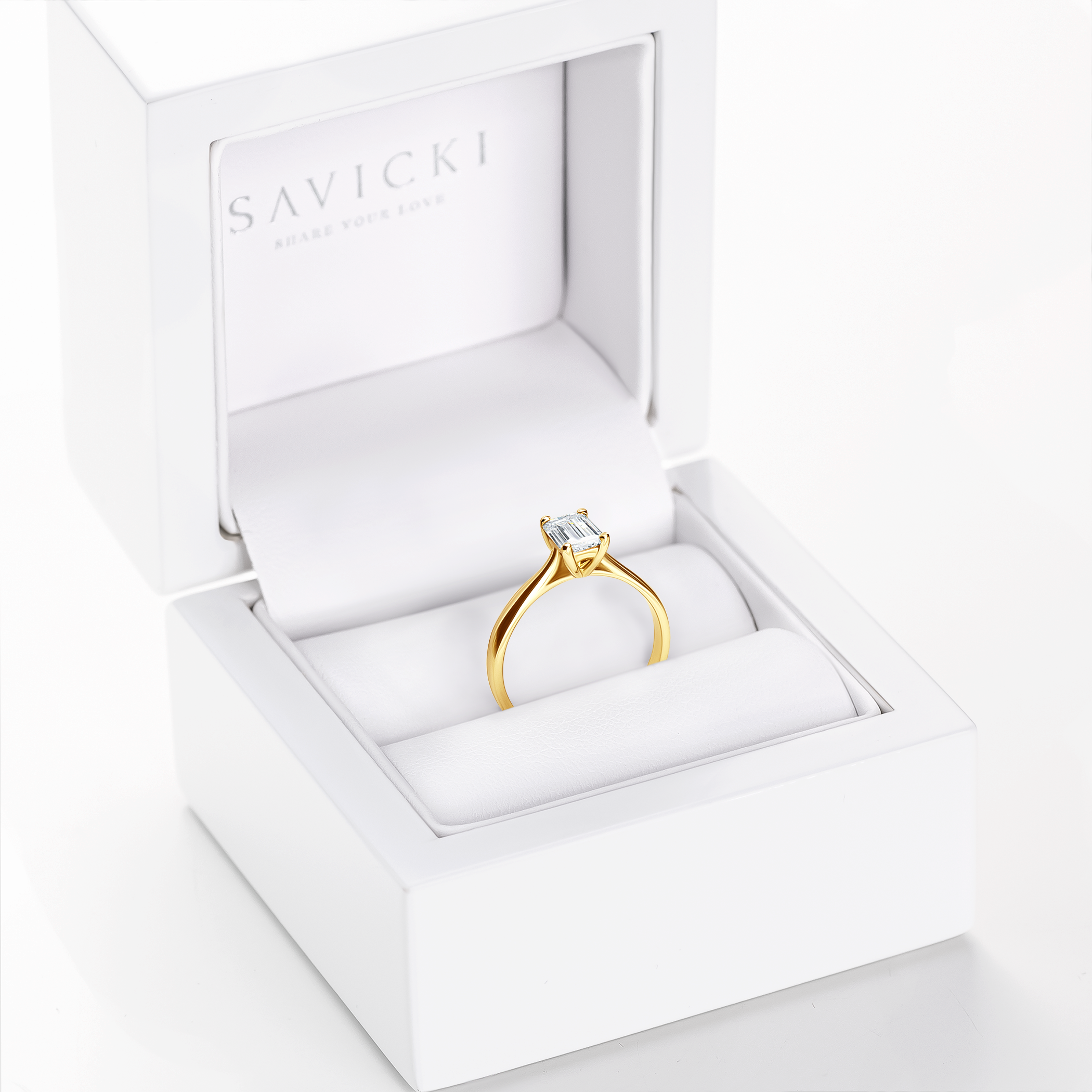 Verlobungsring Savicki: Gelbgold, Labordiamanten