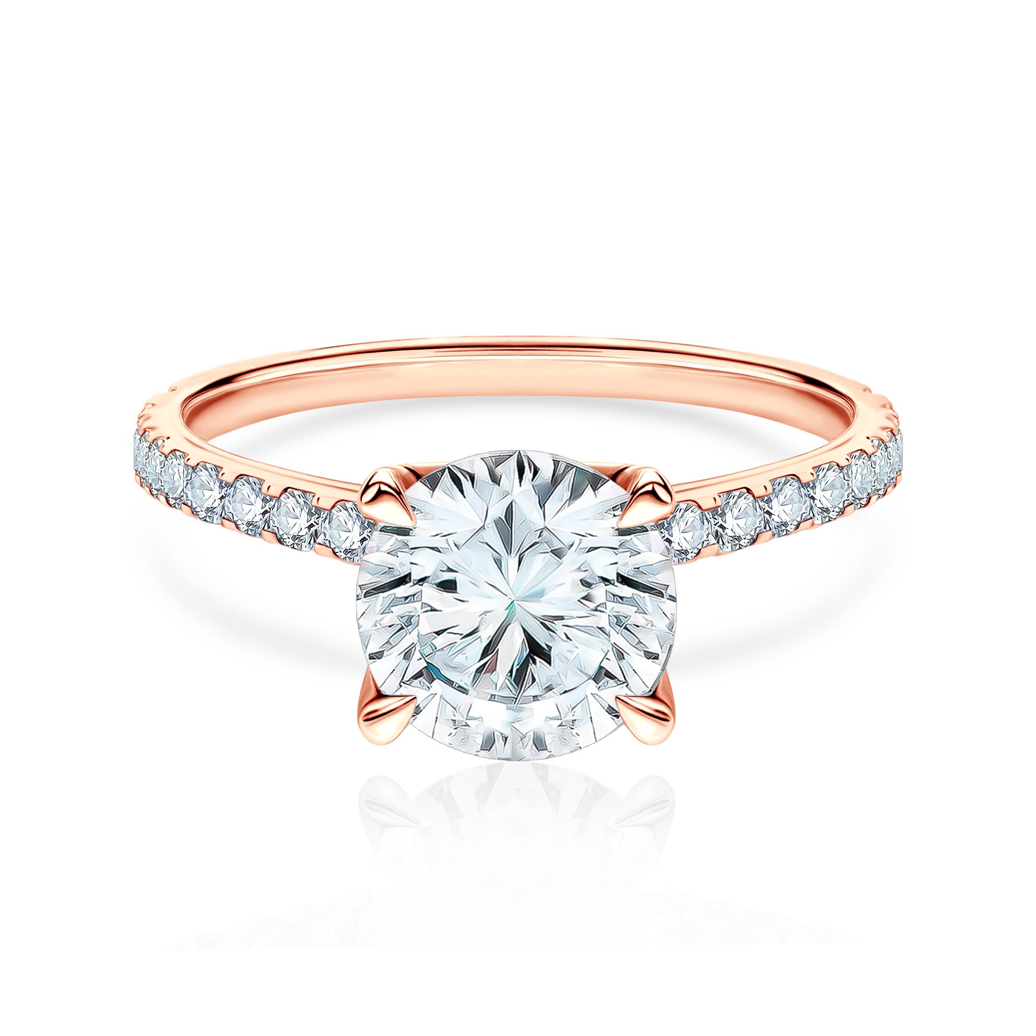 Pierścionek zaręczynowy Share Your Love: różowe złoto, diamenty