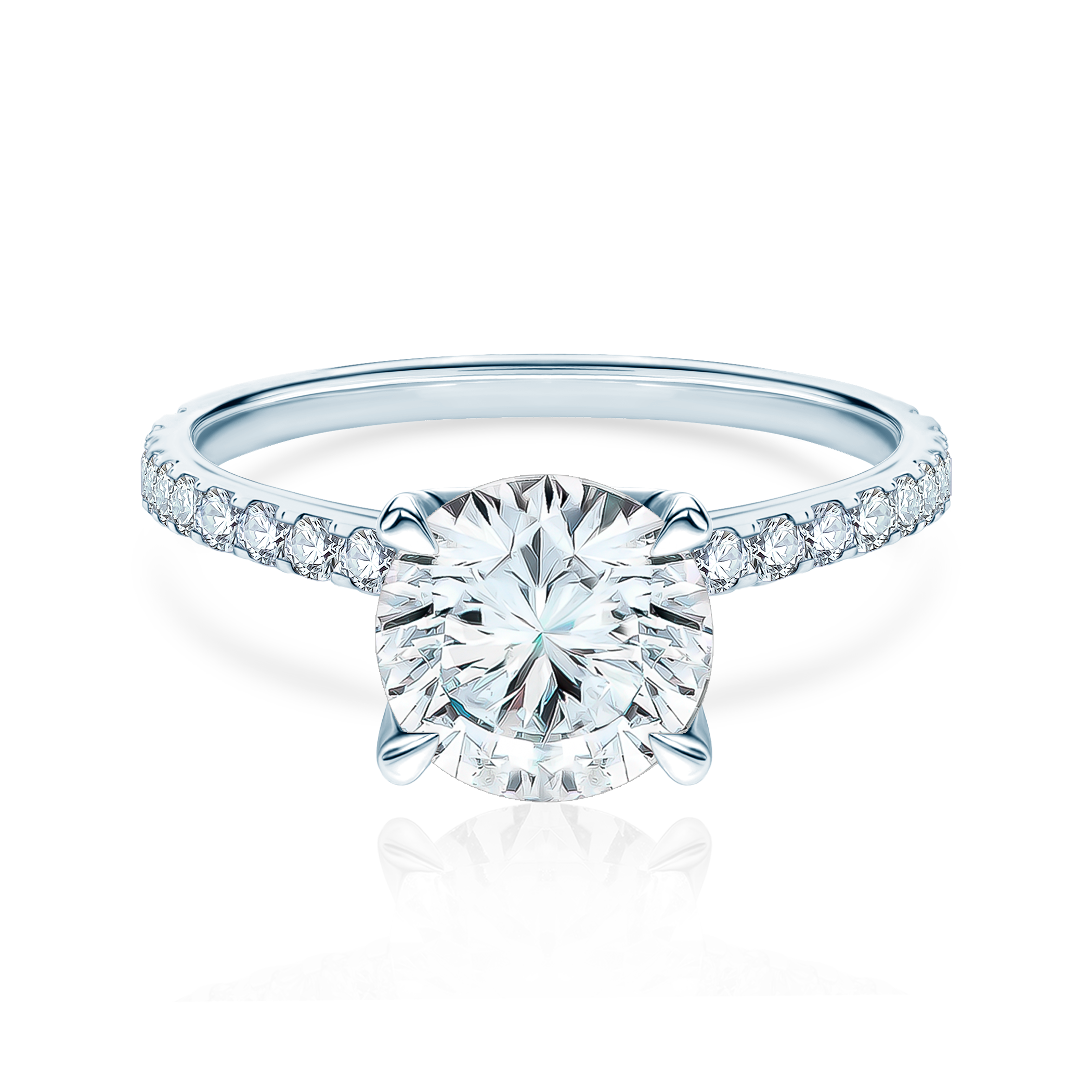 Pierścionek zaręczynowy Share Your Love: białe złoto, diamenty