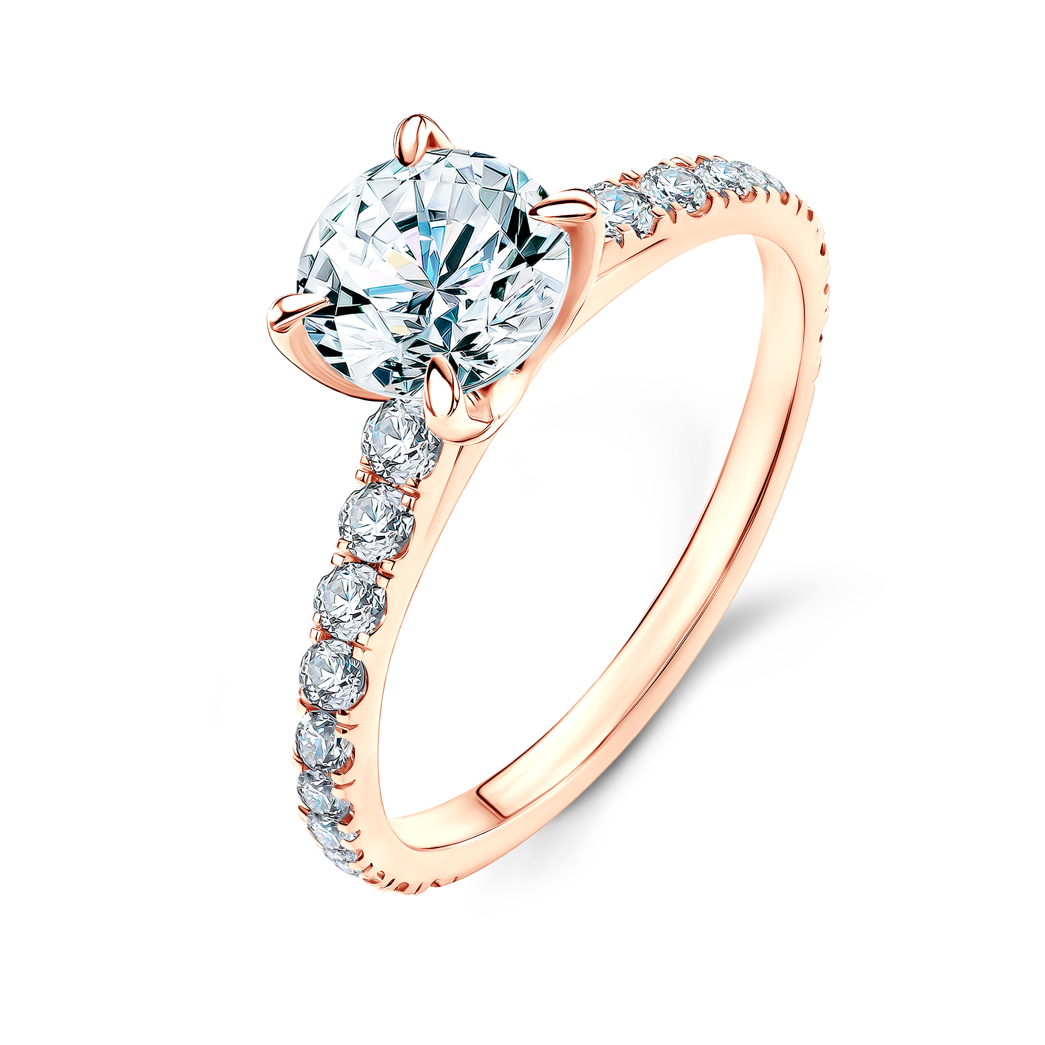 Pierścionek zaręczynowy Share Your Love: różowe złoto, diamenty