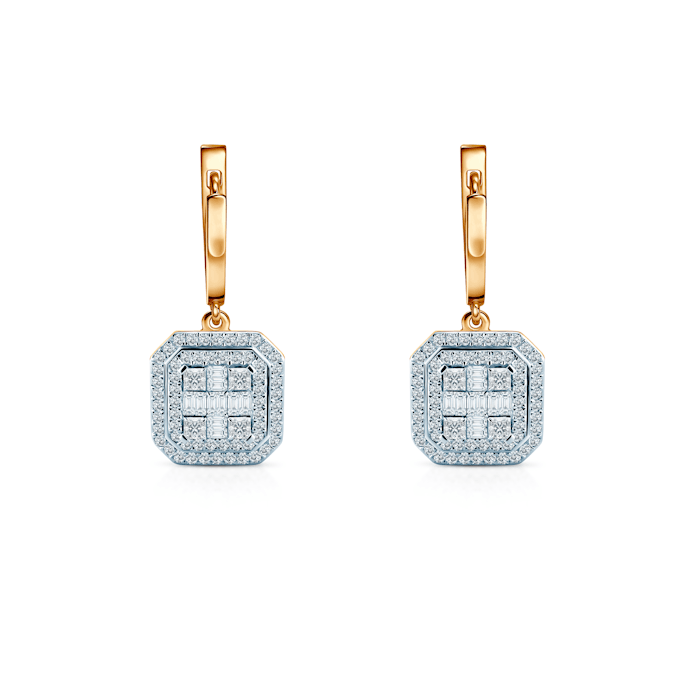 Kolczyki Savicki: dwukolorowe złoto, diamenty