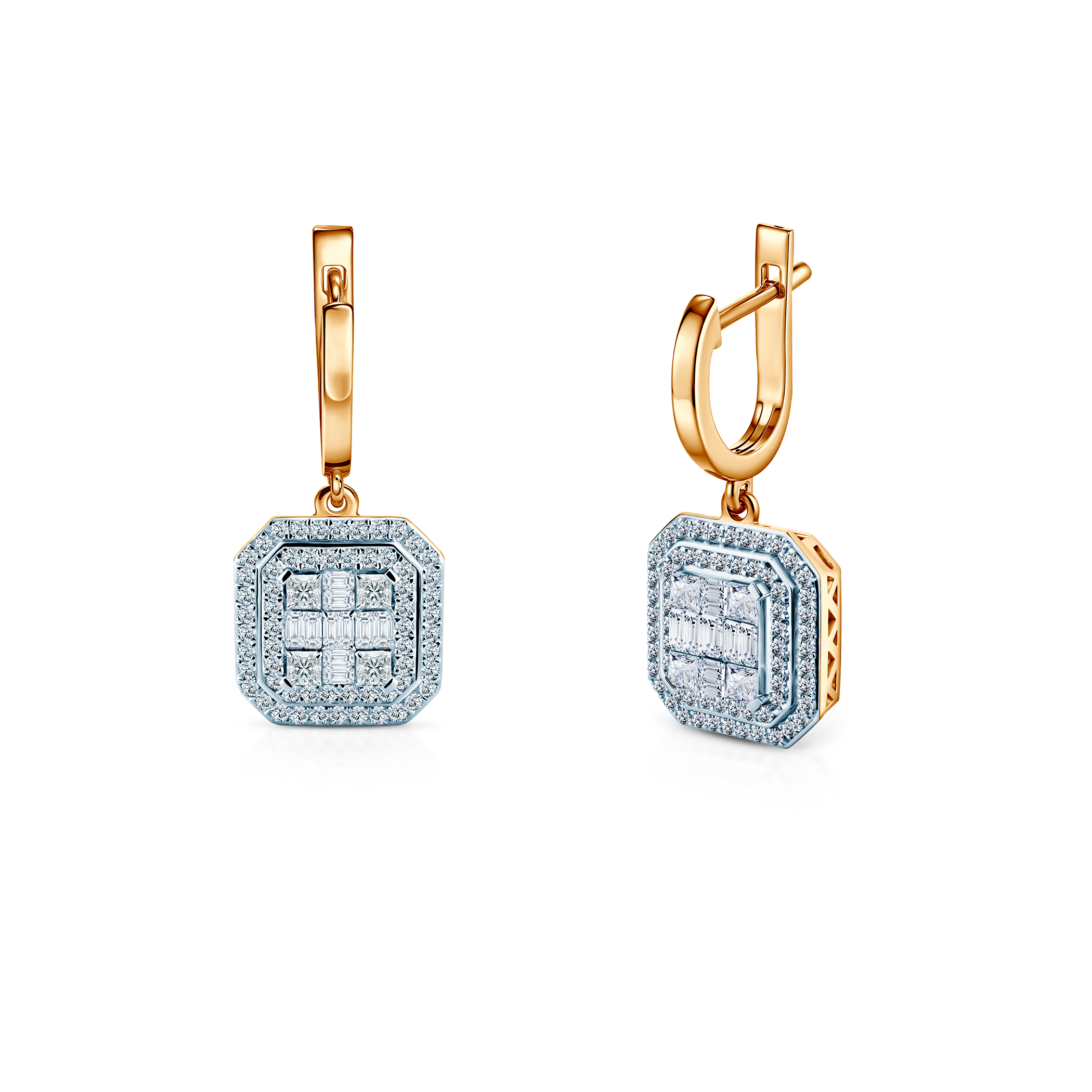 Kolczyki Savicki: dwukolorowe złoto, diamenty