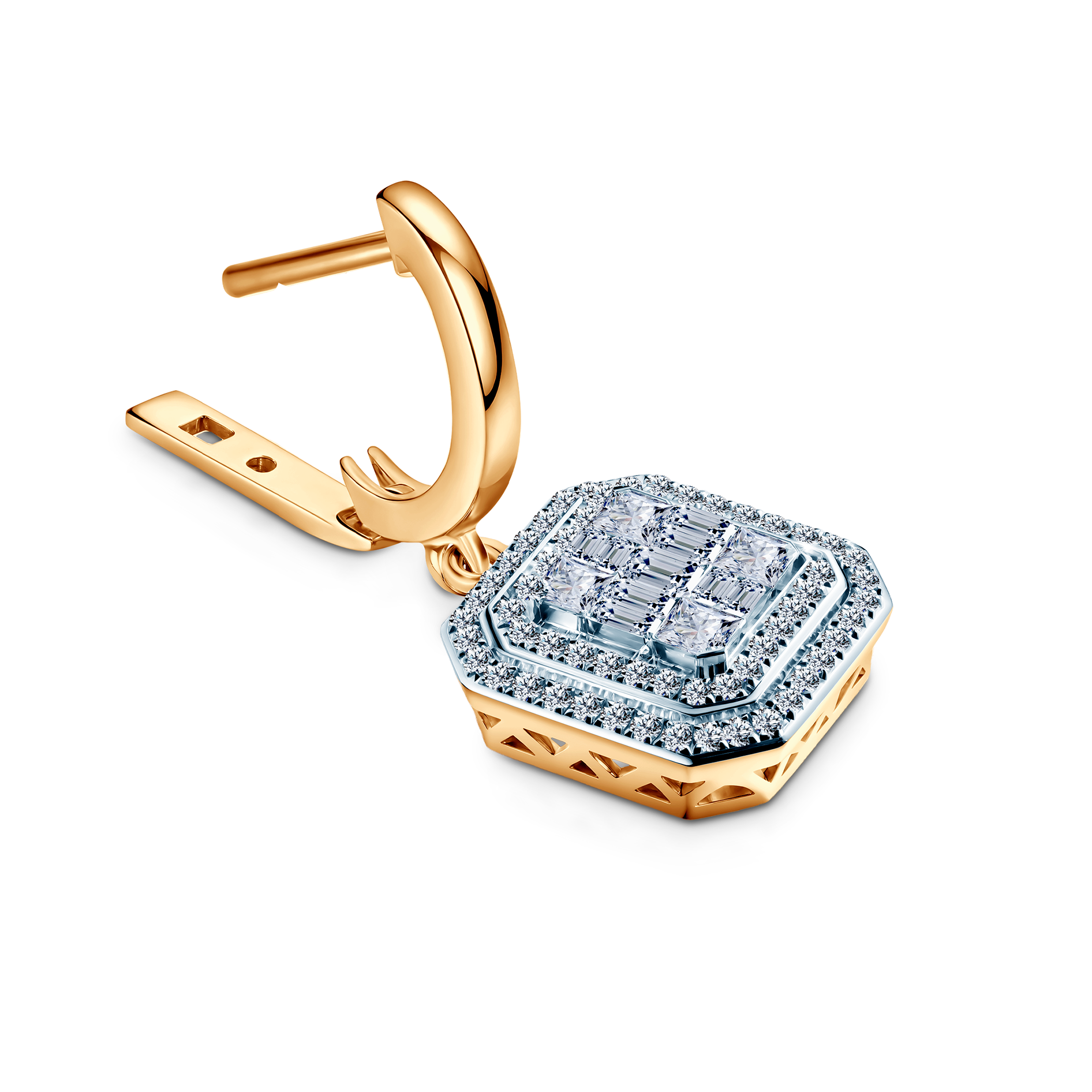 Kolczyki Savicki: dwukolorowe złoto, diamenty