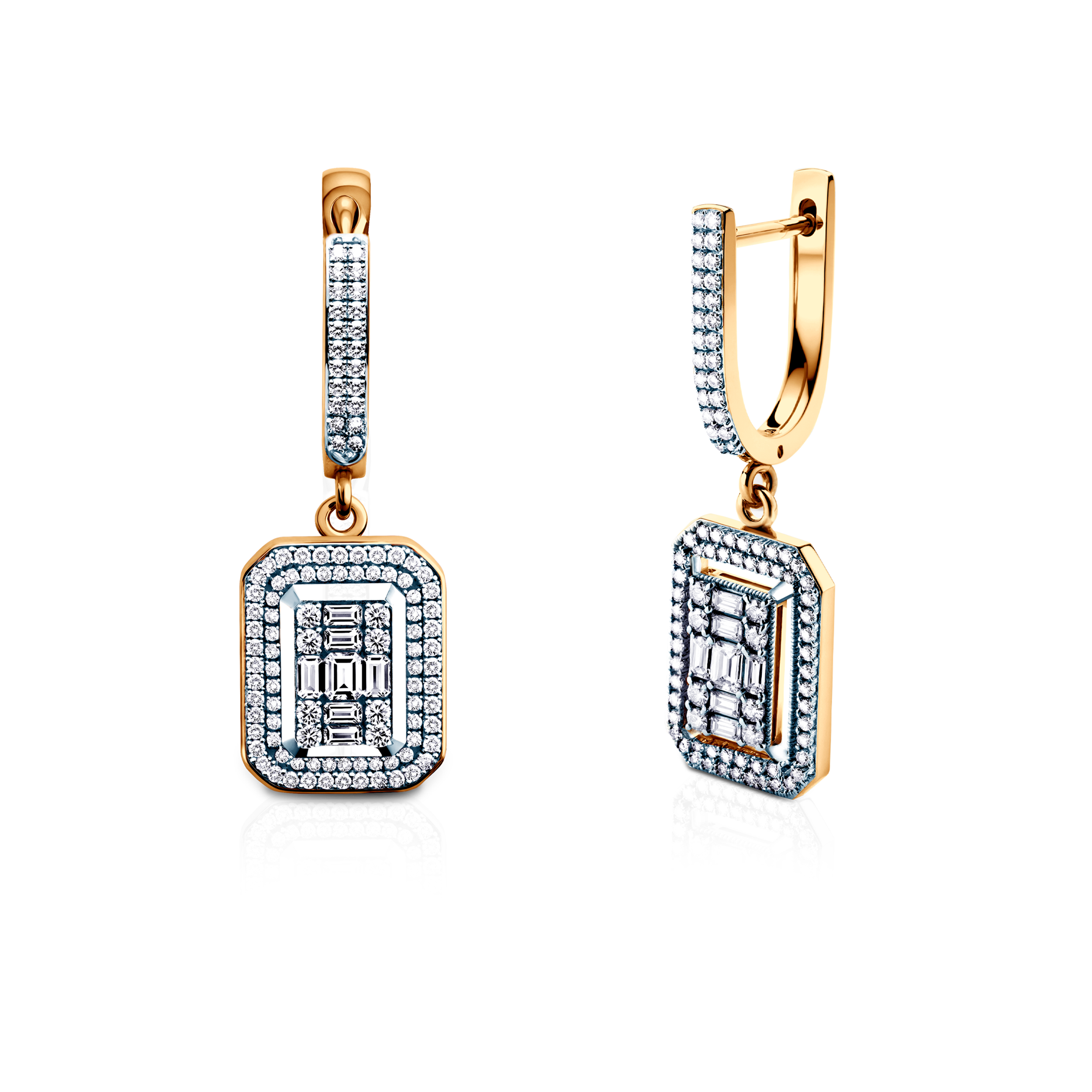 Kolczyki Savicki: dwukolorowe złoto, diamenty