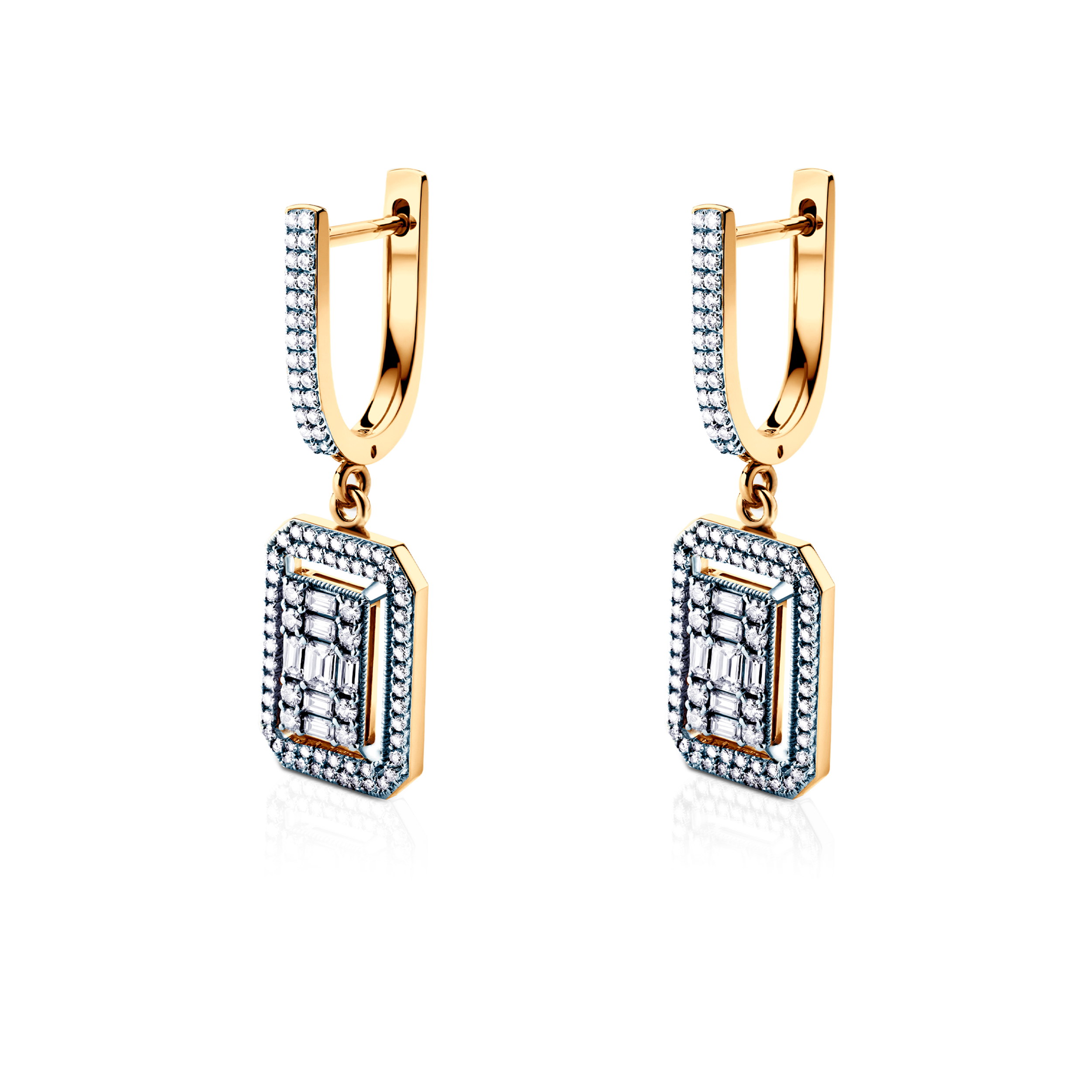 Kolczyki Savicki: dwukolorowe złoto, diamenty