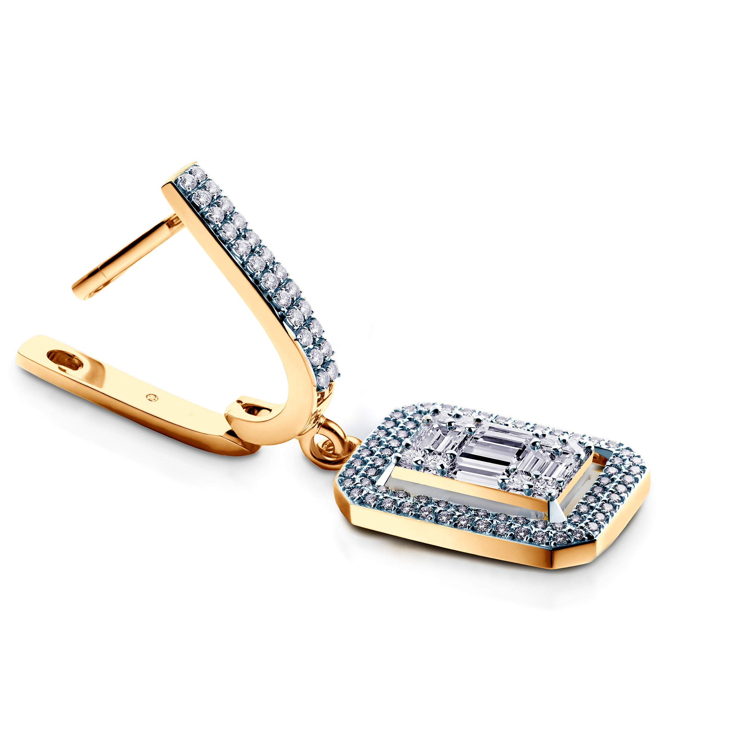 Kolczyki Savicki: dwukolorowe złoto, diamenty