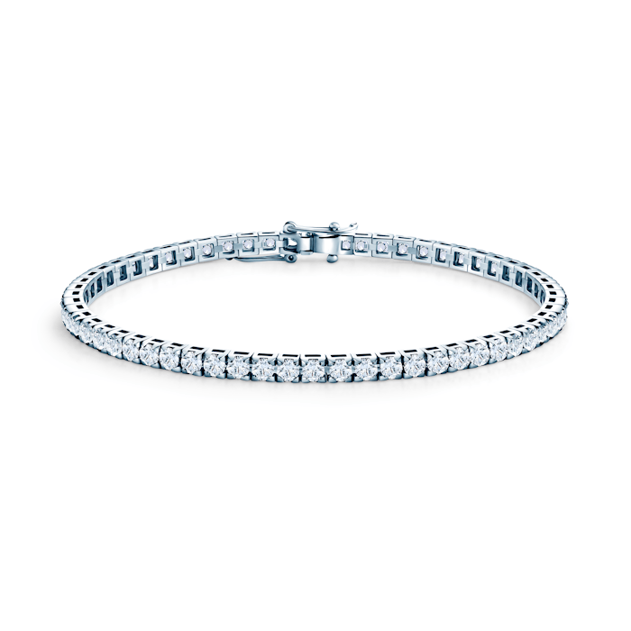 Tenisový náramok Luminy 3,0 mm: biele zlato, biele zafíry