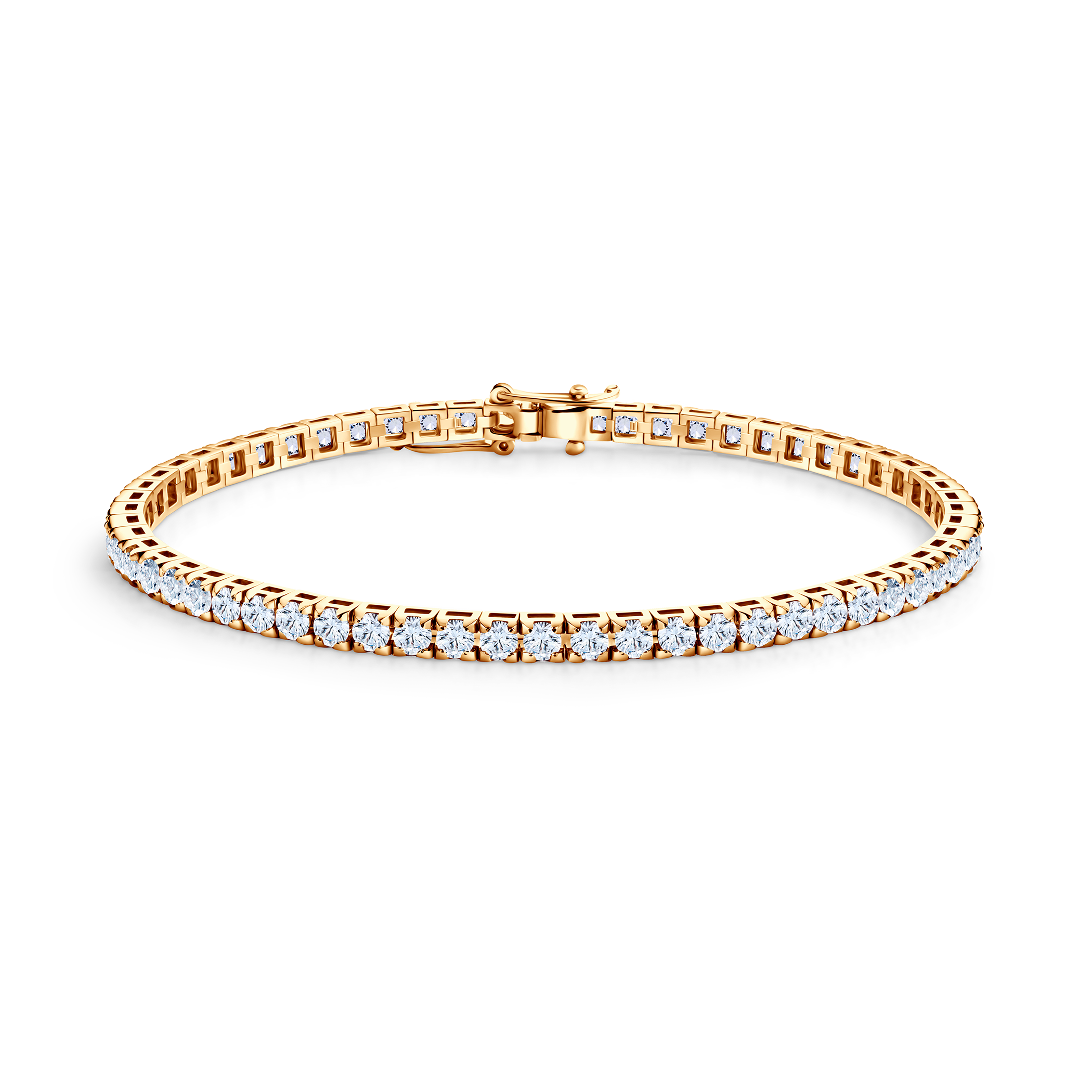 Tenisový náramek Luminy 3,0 mm: zlato, bílé safíry