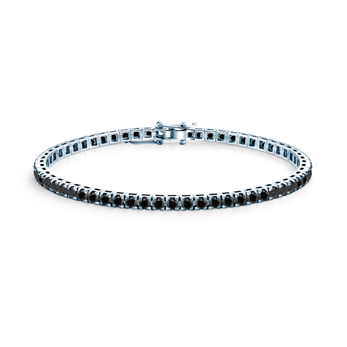 Luminy tennis bracelet 3.0 mm: white gold, black diamonds