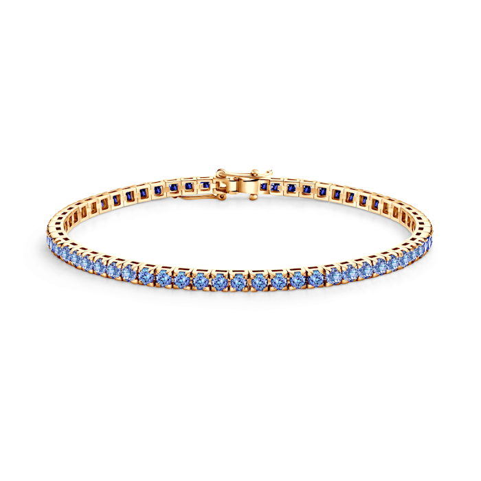 Luminy tennis bracelet 3.0 mm: gold, tanzanites