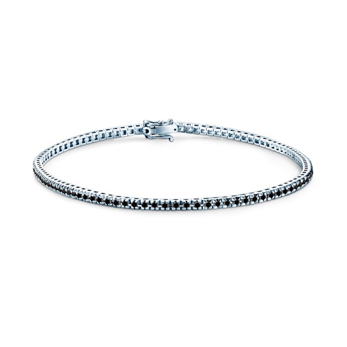 Luminy tennis bracelet 1.9 mm: white gold, black diamonds