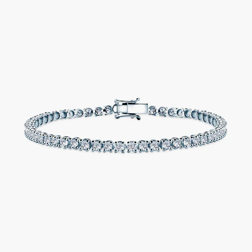 Bransoletka tenisowa z białego złota 585 z białymi diamentami 2.160ct 3,2mm 18cm