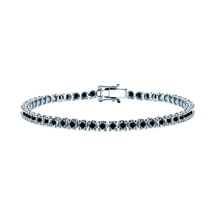 Luminy tennis bracelet 3.2 mm: white gold, black diamonds