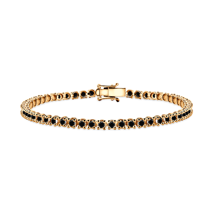 Luminy tennis bracelet 3.2 mm: gold, black diamonds