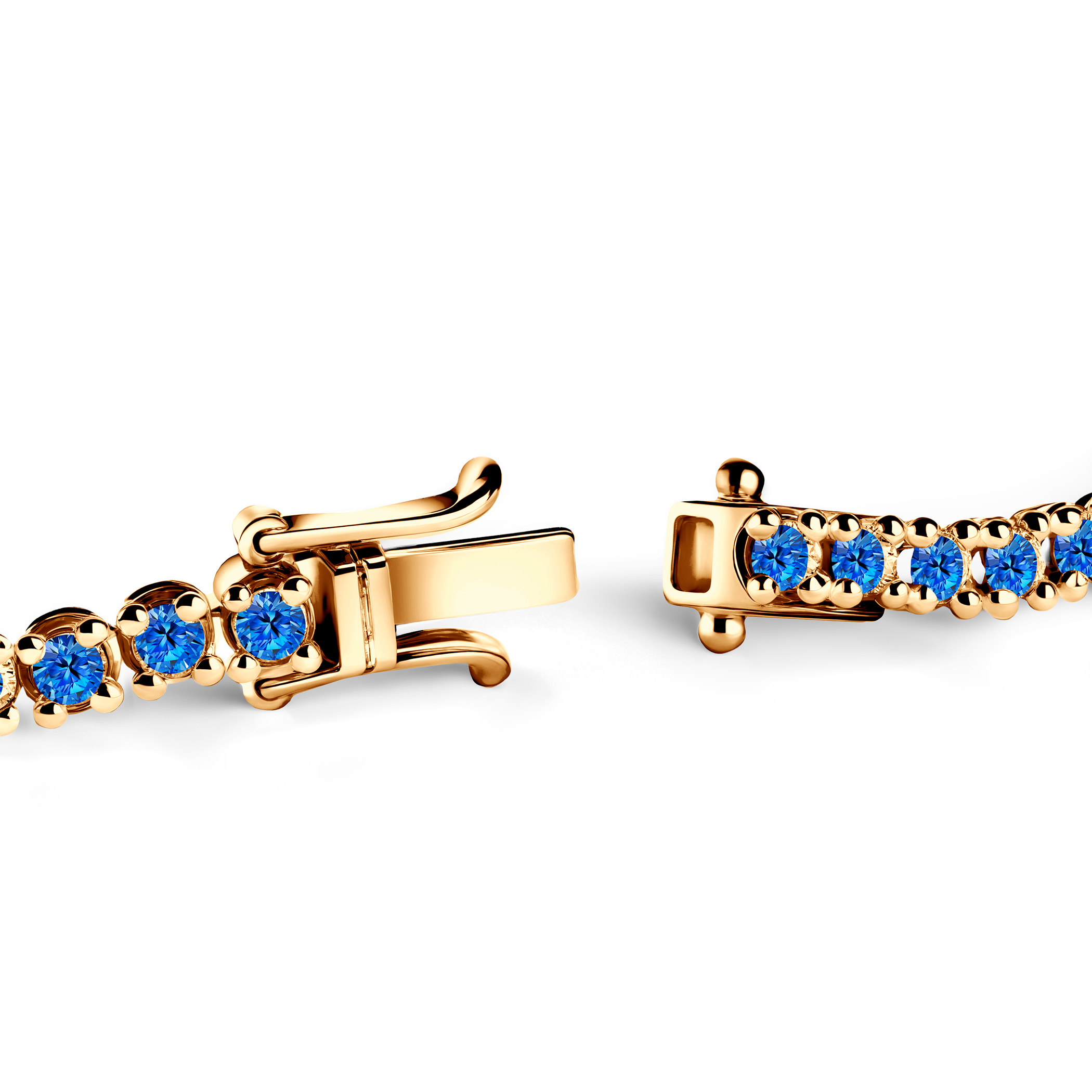 Tennisarmband Luminy 3,2 mm: Gold, blaue Saphire