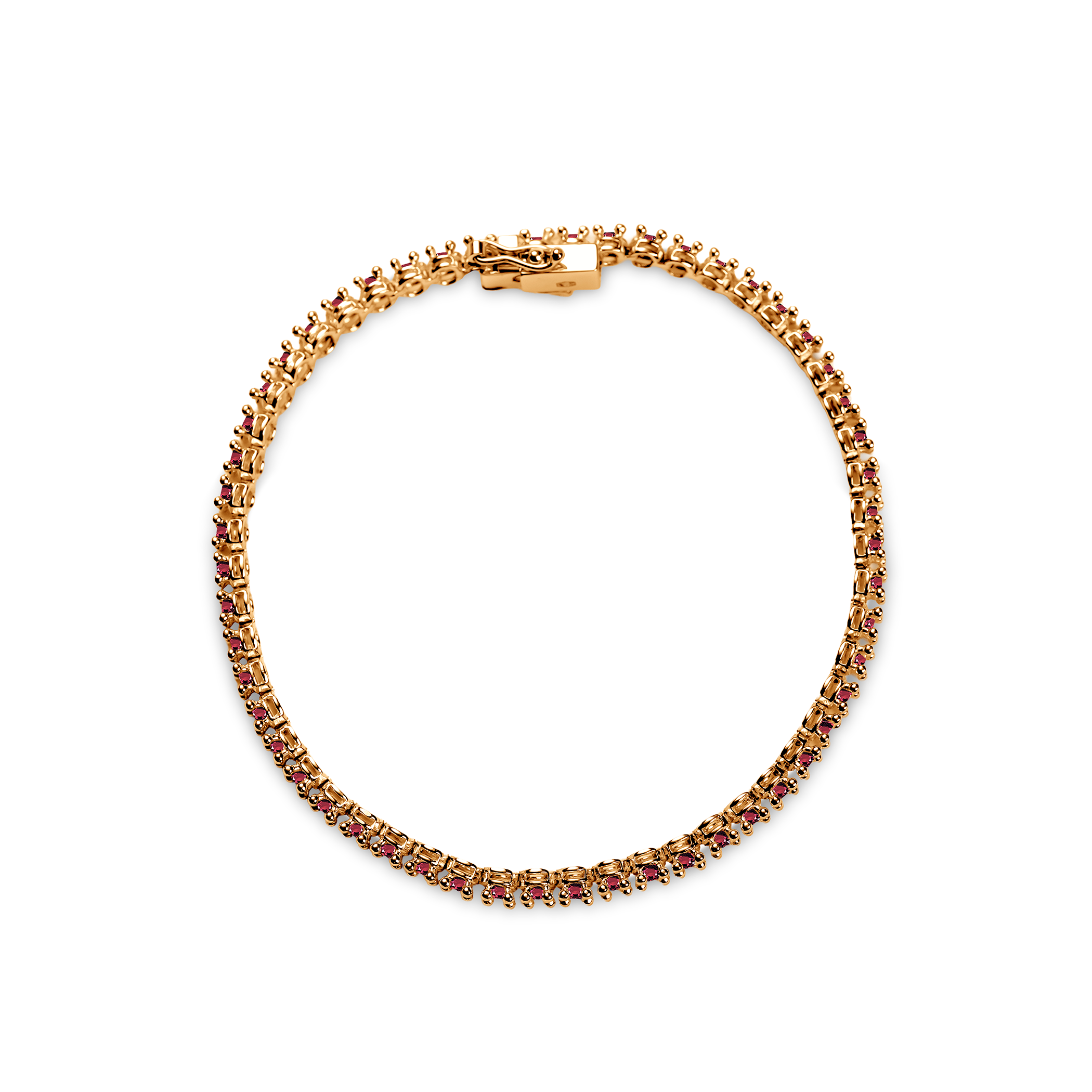 Tennisarmband Luminy 3,2 mm: Gold, Rubine