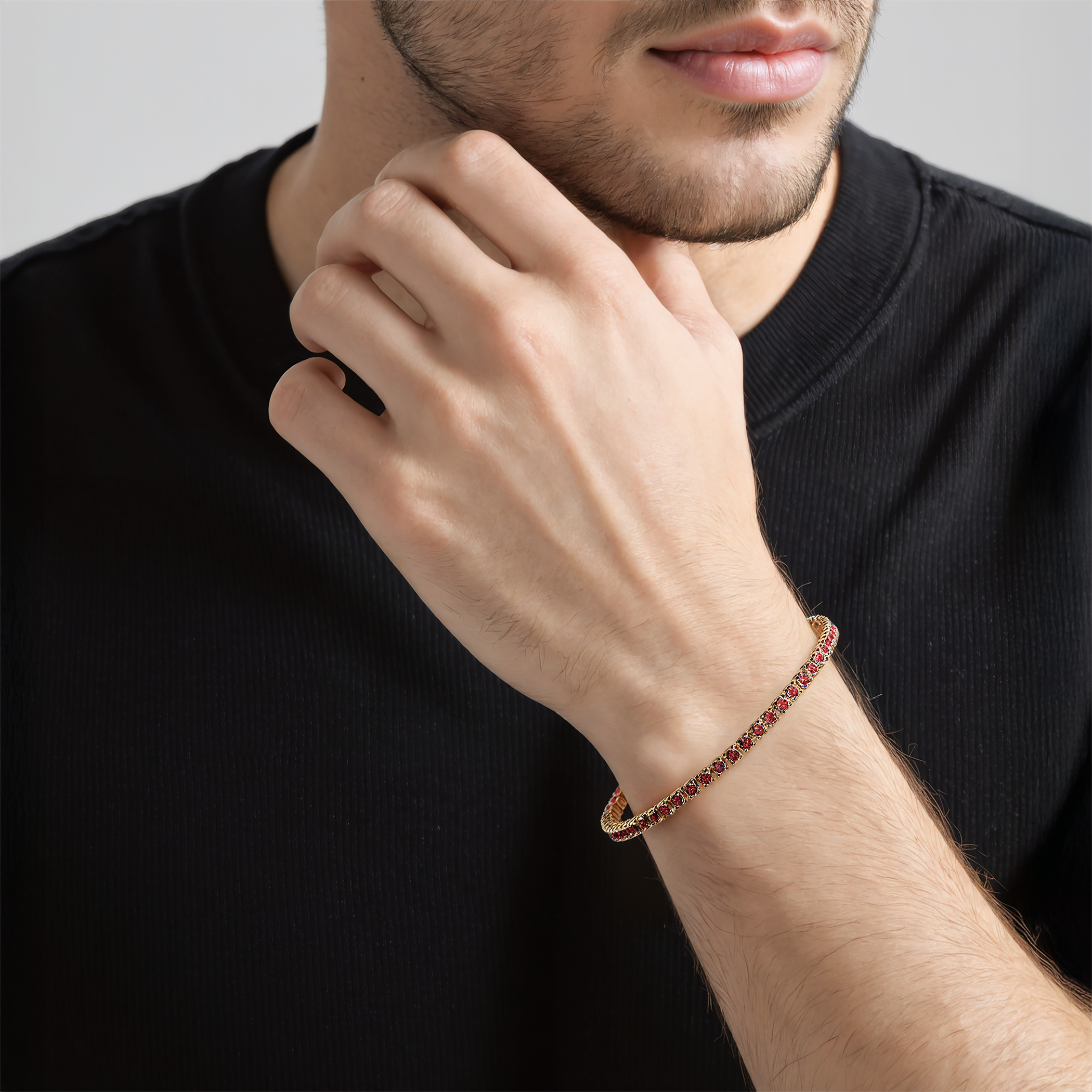 Tennisarmband mit Rubinen 2,700 ct 3,2 mm 18 cm, 585er Gold