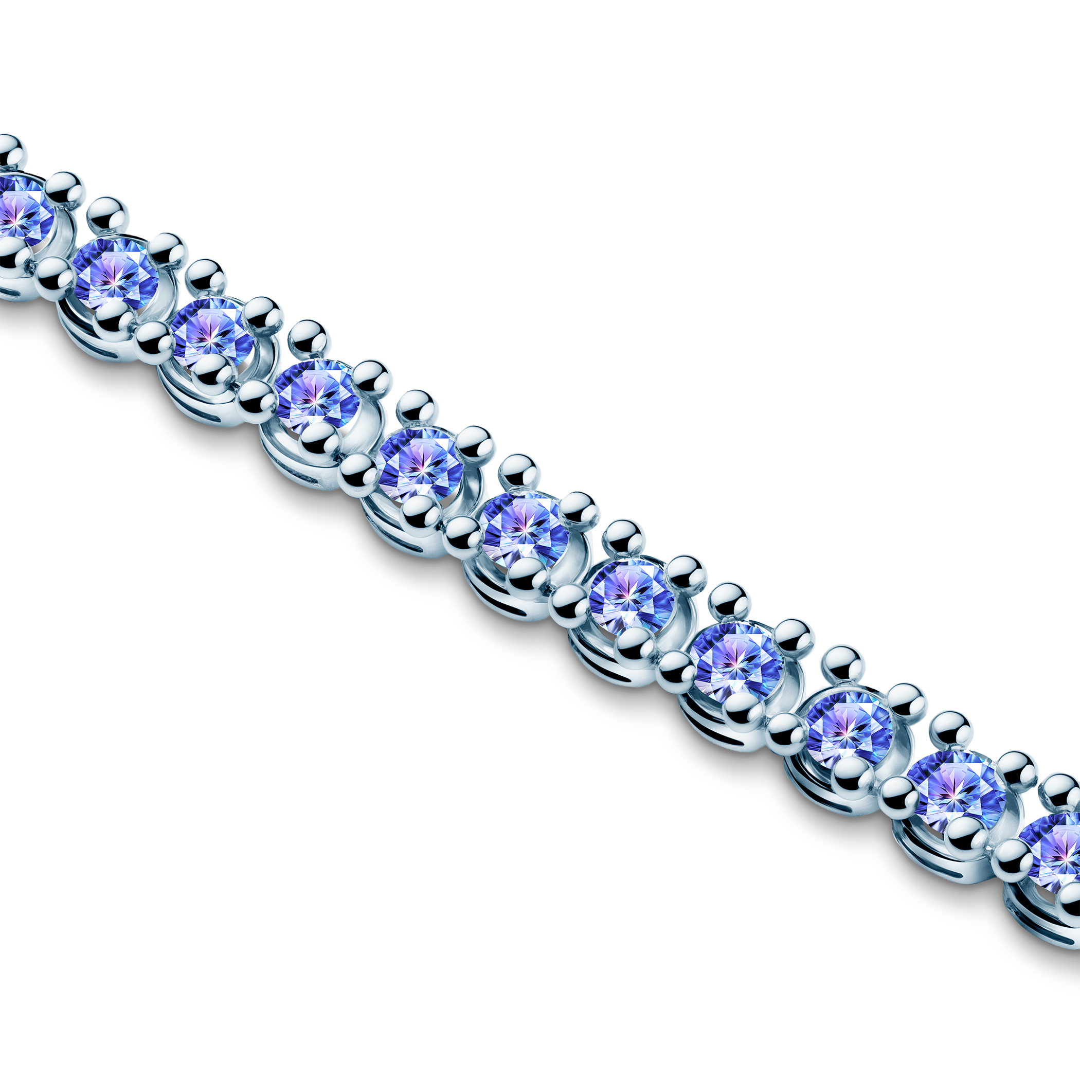 Tennisarmband Luminy 3,2 mm: Weißgold, Tansanite