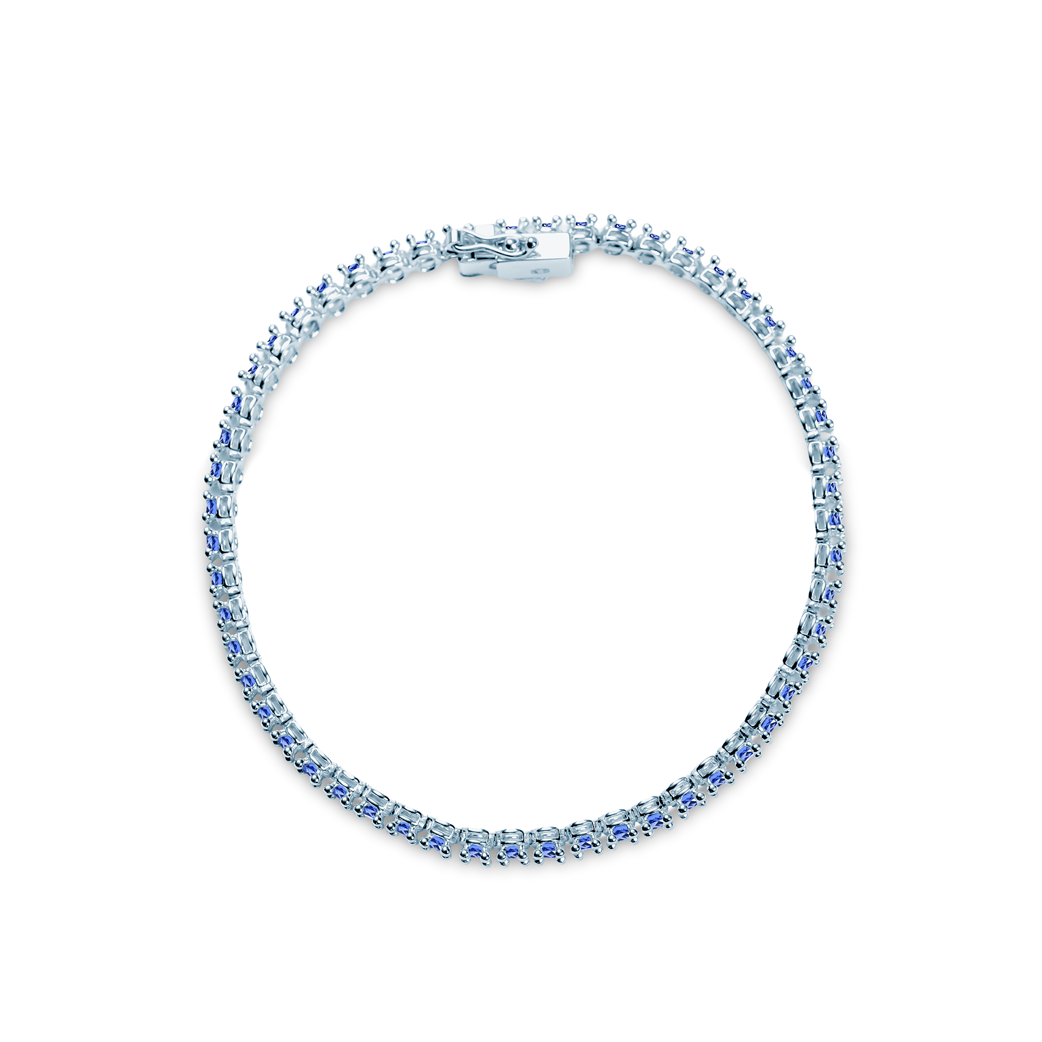 Tennisarmband Luminy 3,2 mm: Weißgold, Tansanite