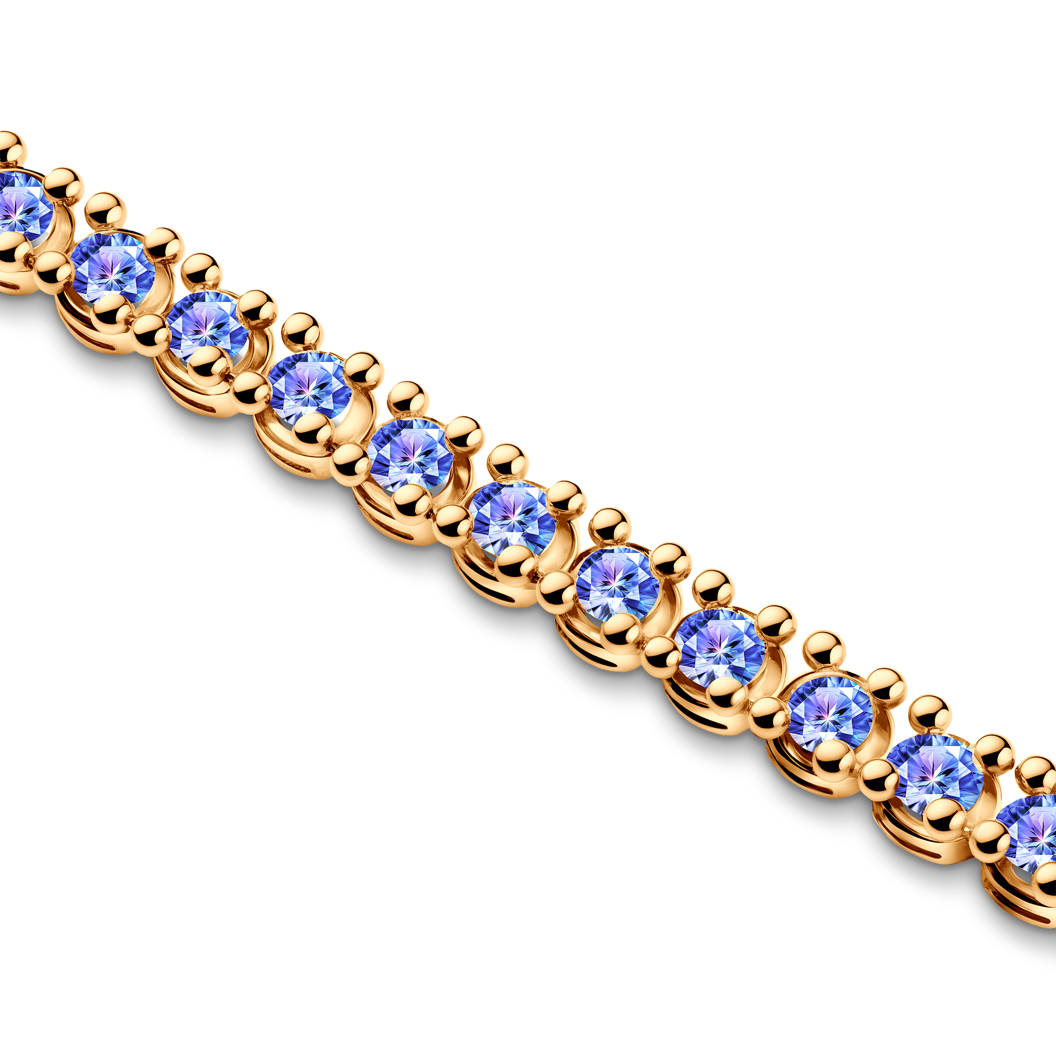 Tennisarmband Luminy 3,2 mm: Gold, Tansanite