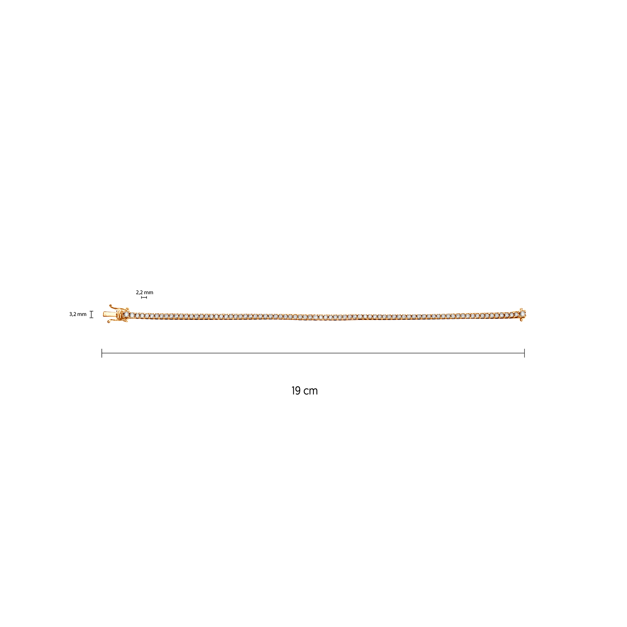 Tennisarmband Share Your Love 3,0 mm: Gold, Labordiamanten