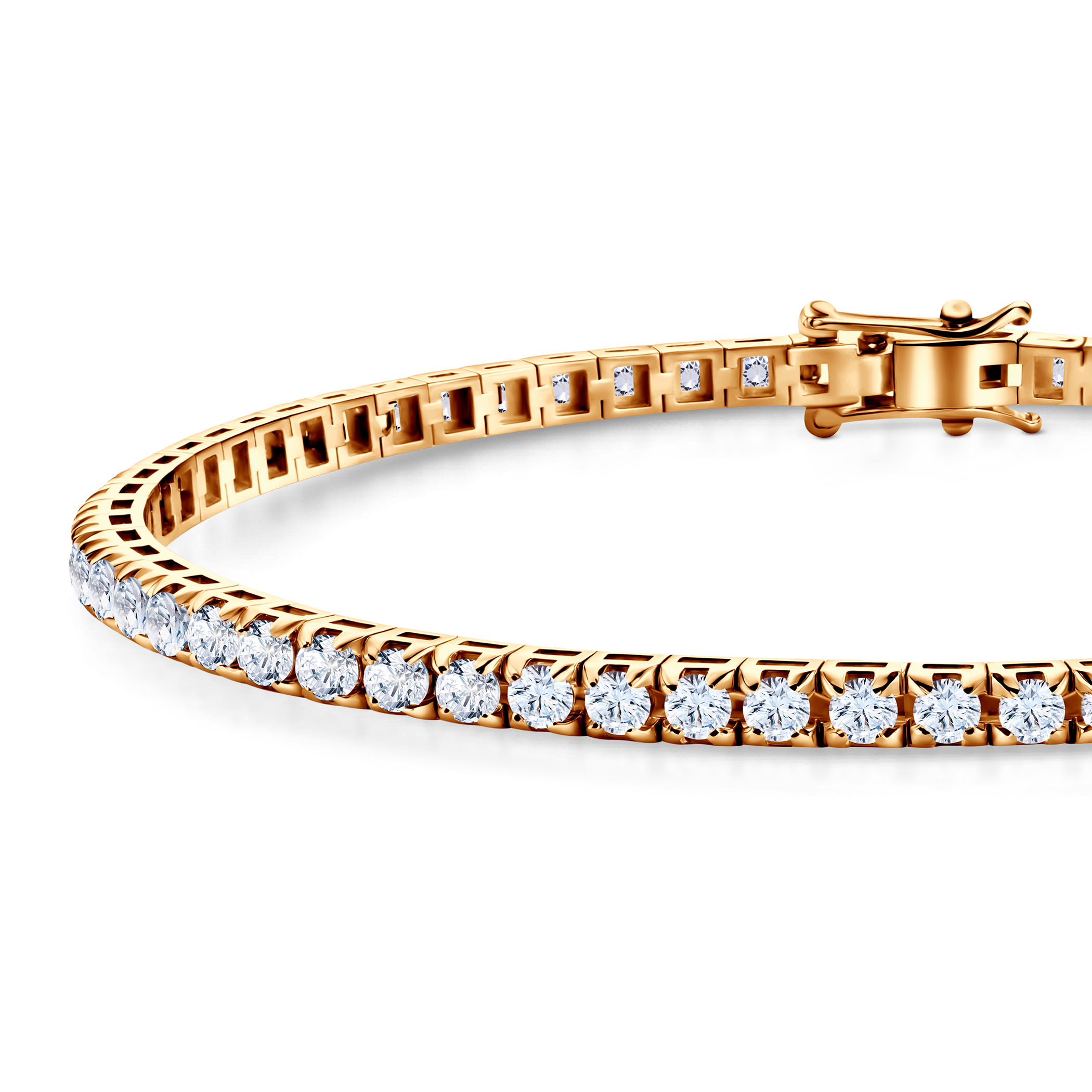 Tennisarmband Luminy 3,0 mm: golden, weiße Saphire