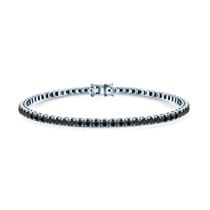 Luminy tennis bracelet 3.0 mm: white gold, black diamonds