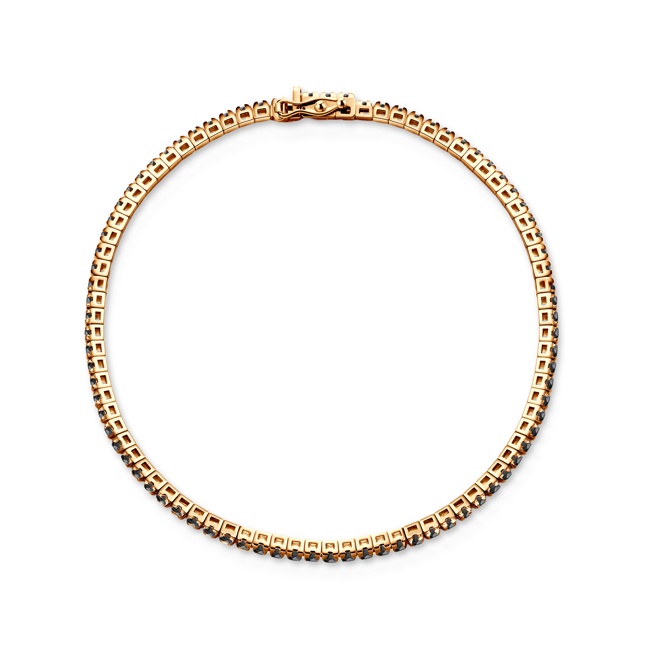 Tennisarmband Luminy 3,0 mm: golden, schwarze Diamanten