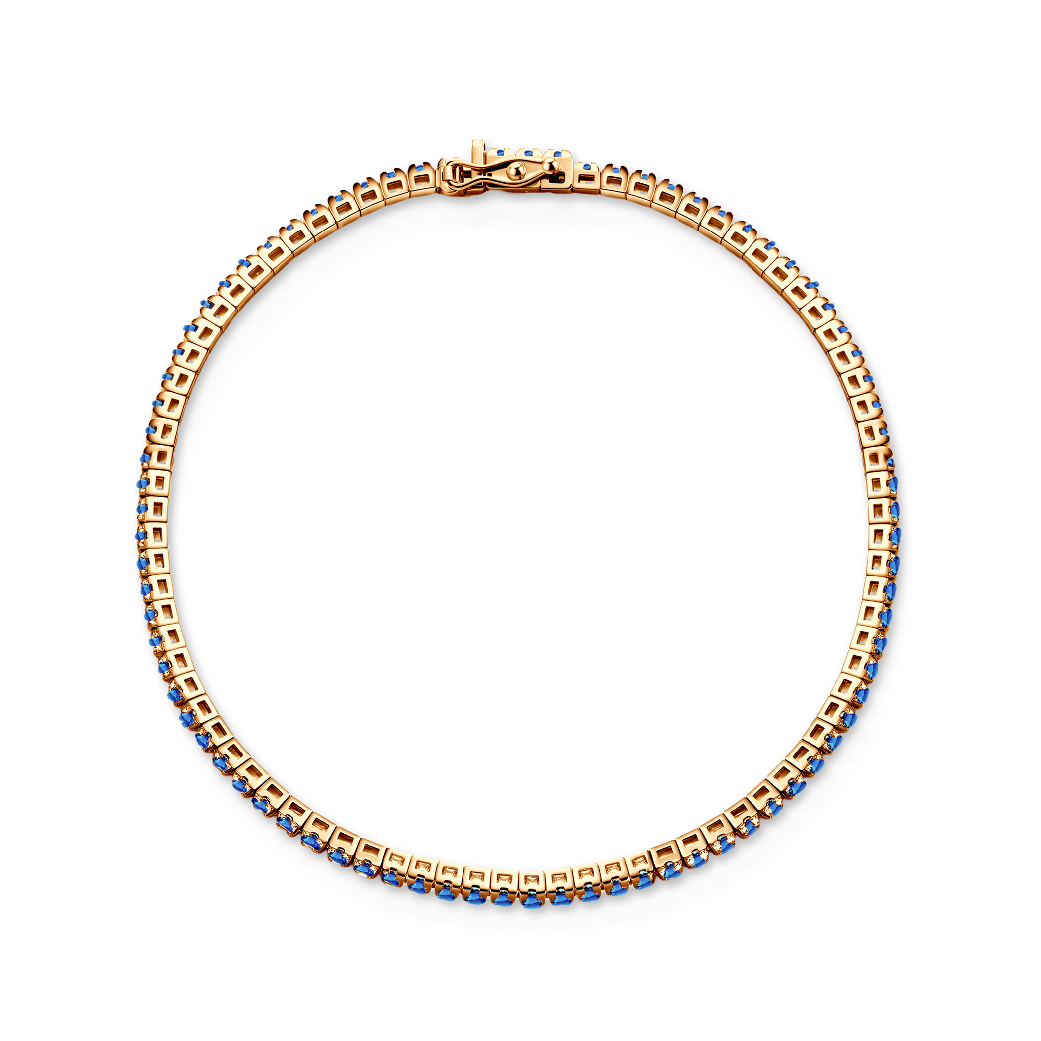 Tennisarmband Luminy 3,0 mm: golden, blaue Saphire