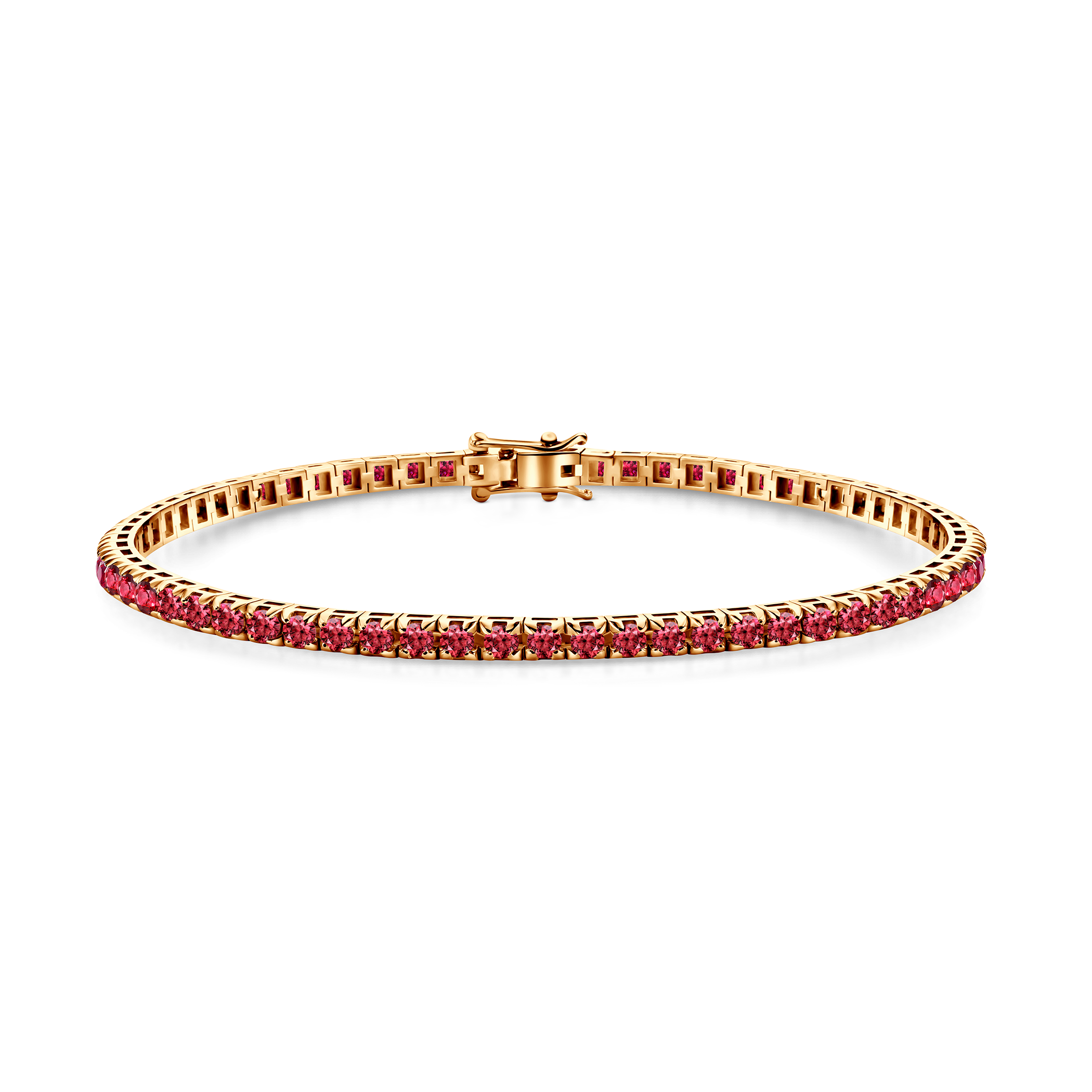 Luminy tennis bracelet 3.0 mm: gold, rubies