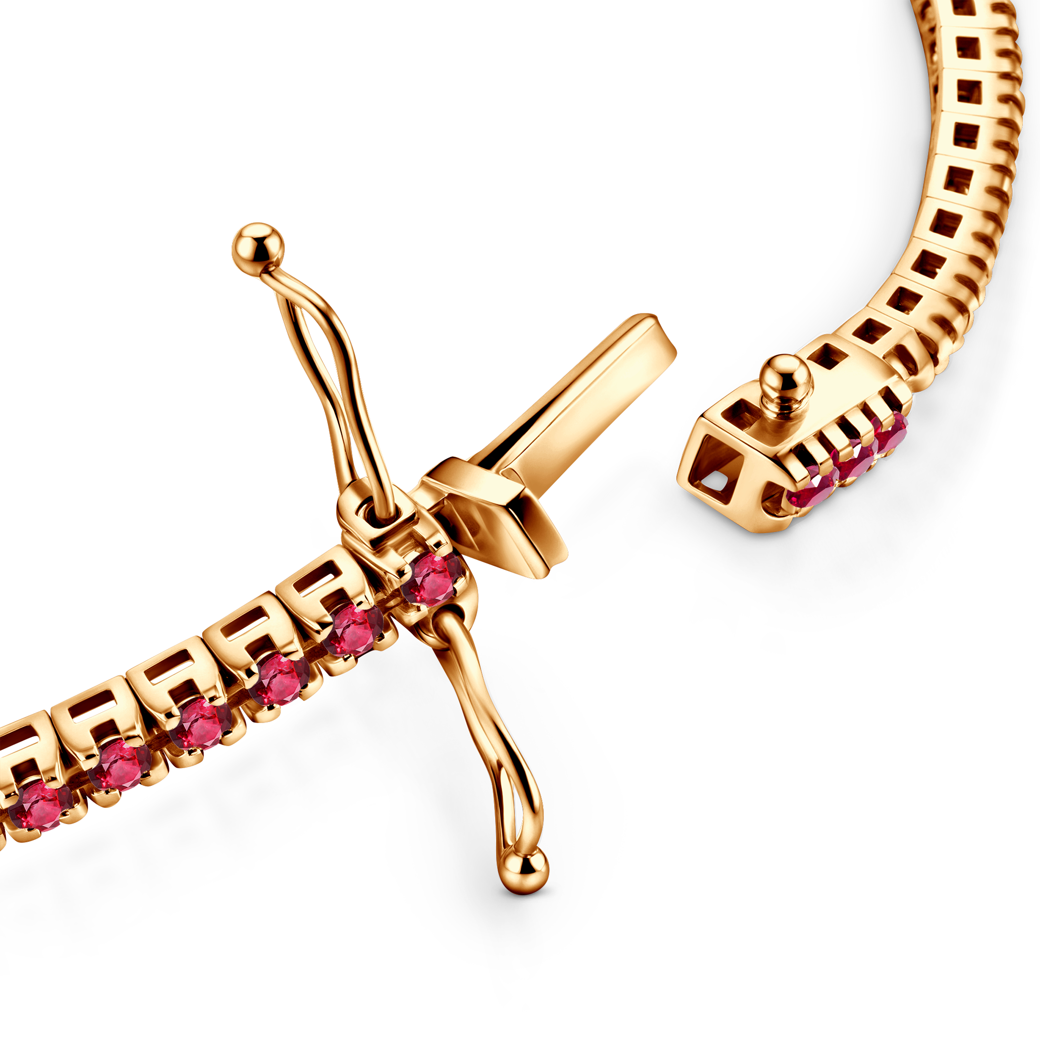 Tennisarmband Luminy 3,0 mm: golden, Rubine