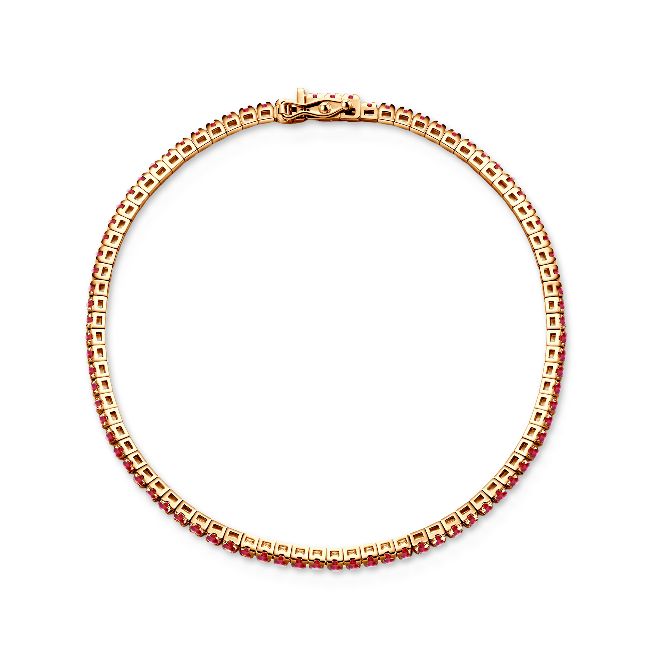 Tennisarmband Luminy 3,0 mm: golden, Rubine