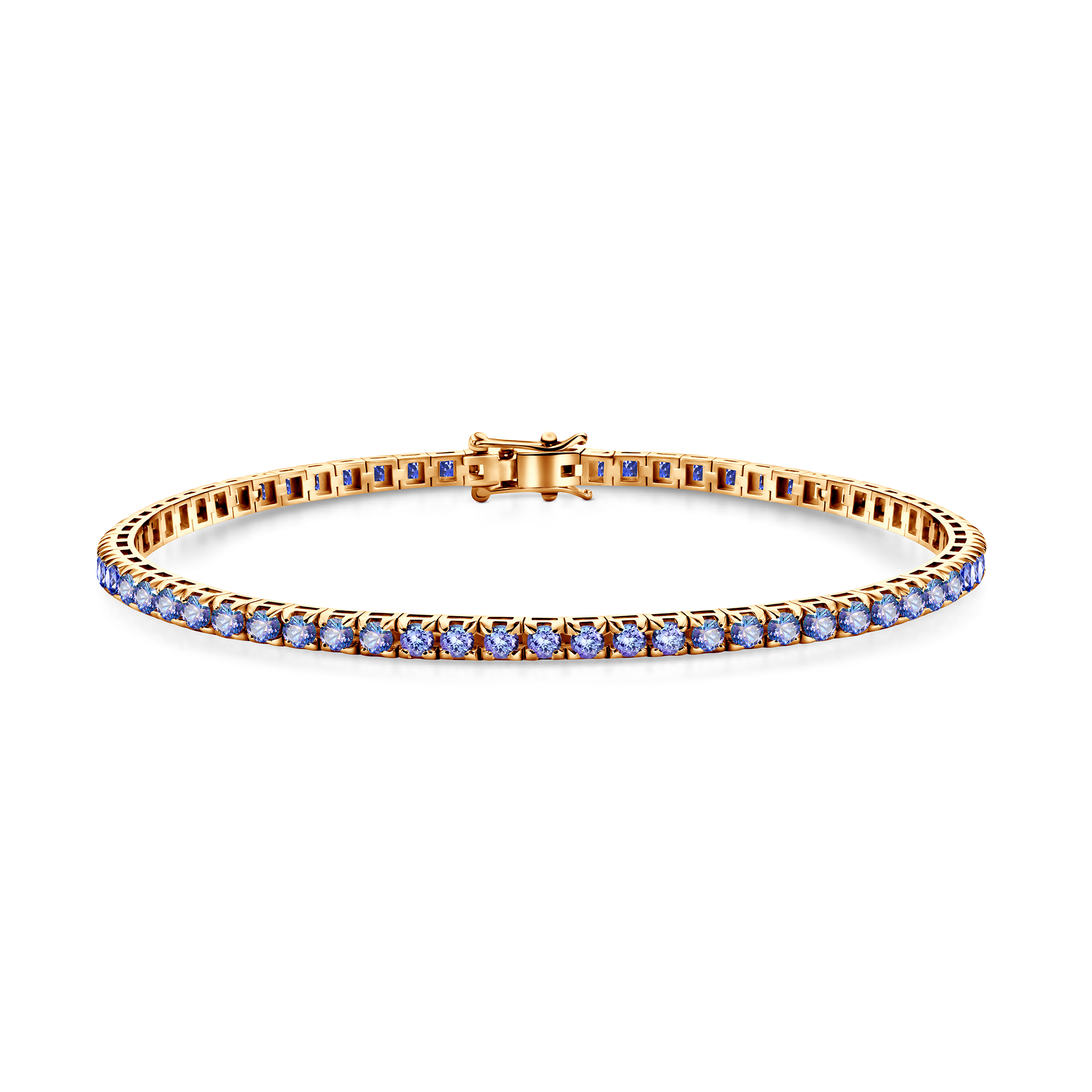 Bransoletka tenisowa Luminy 3,0mm: złota, tanzanity