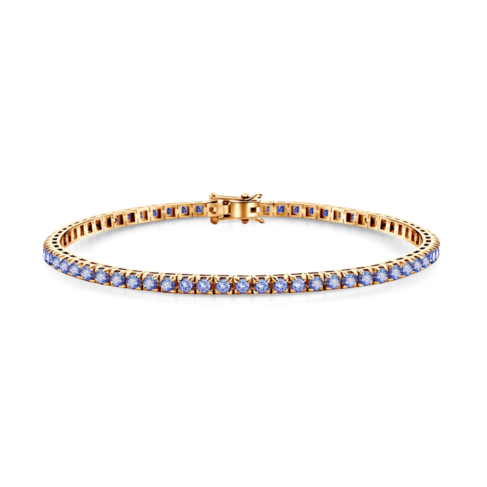 Bransoletka tenisowa Luminy 3,0mm: złota, tanzanity