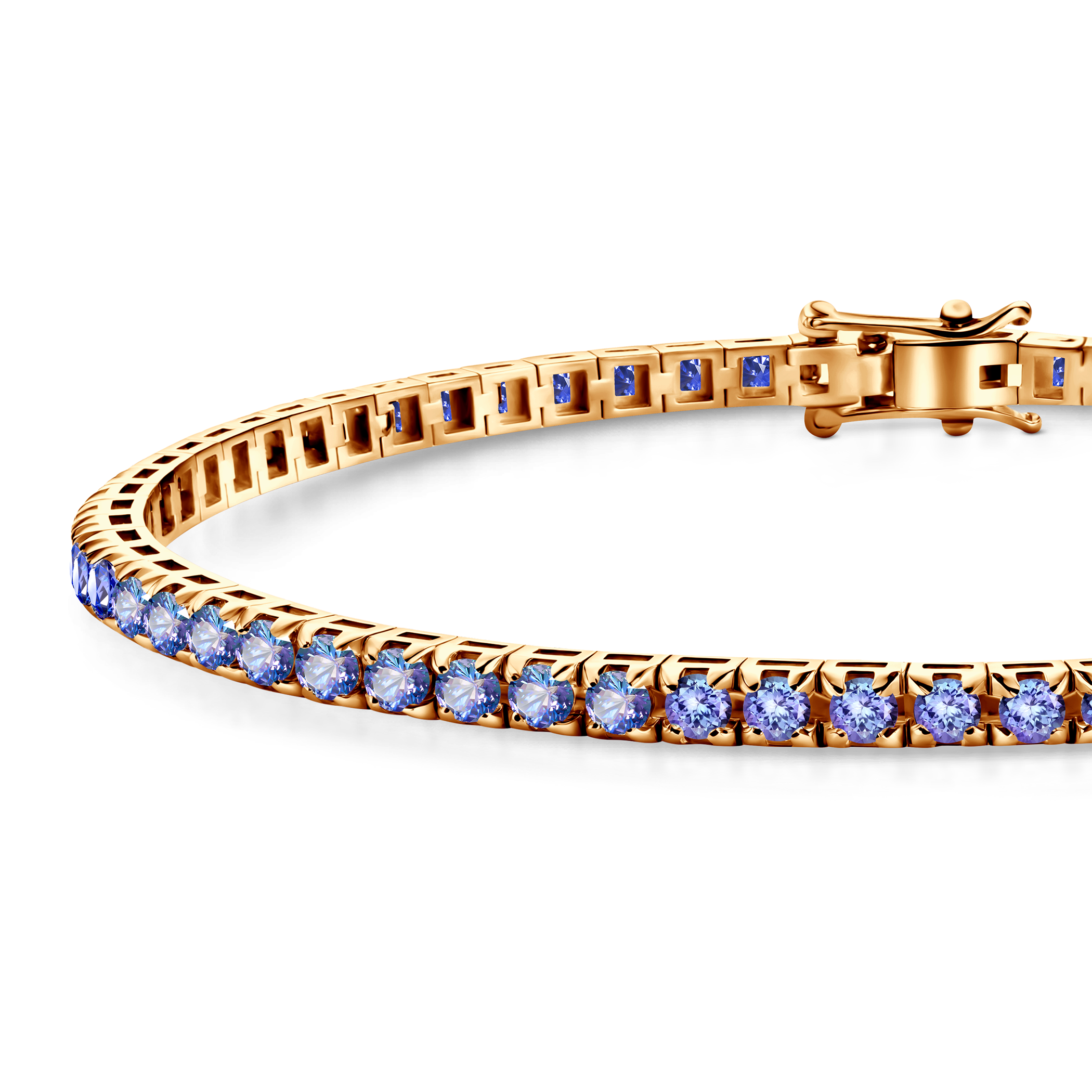 Tennisarmband Luminy 3,0 mm: golden, Tansanite