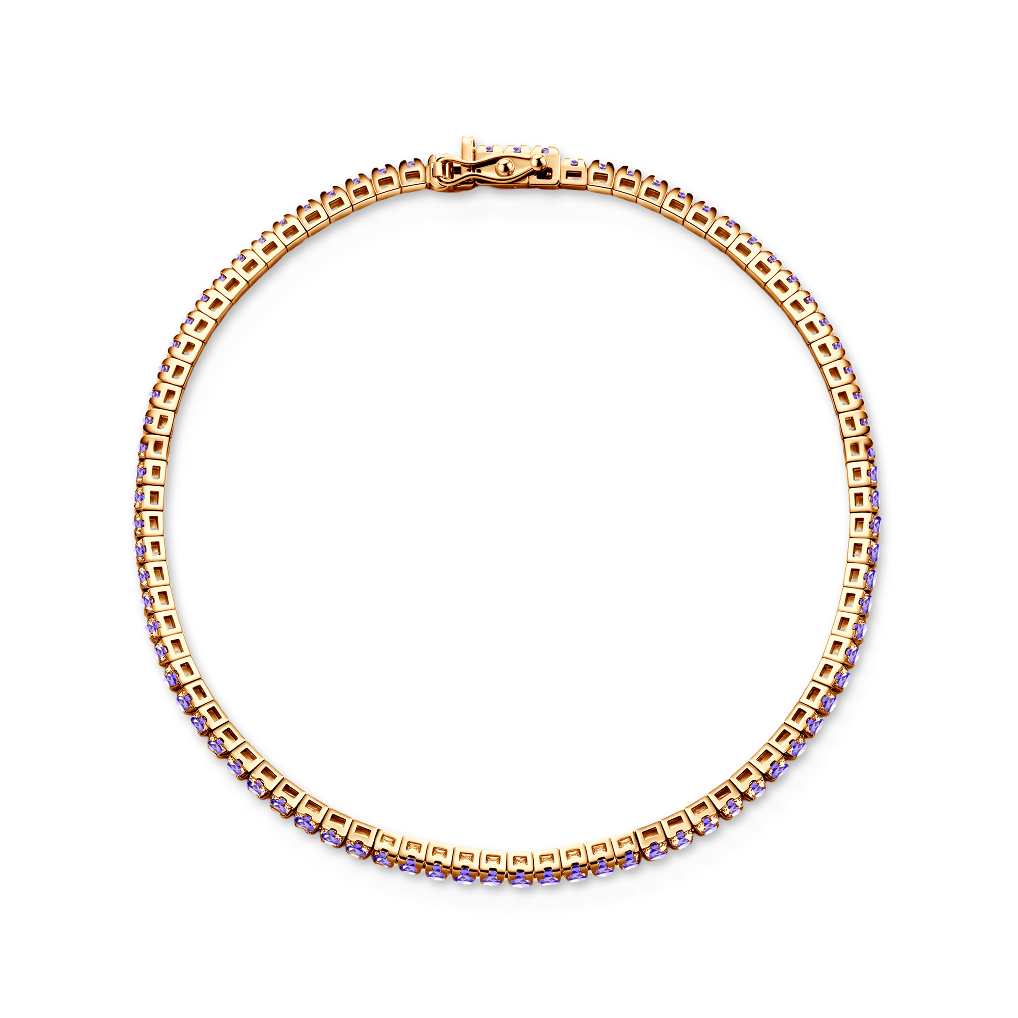 Tennisarmband Luminy 3,0 mm: golden, Tansanite