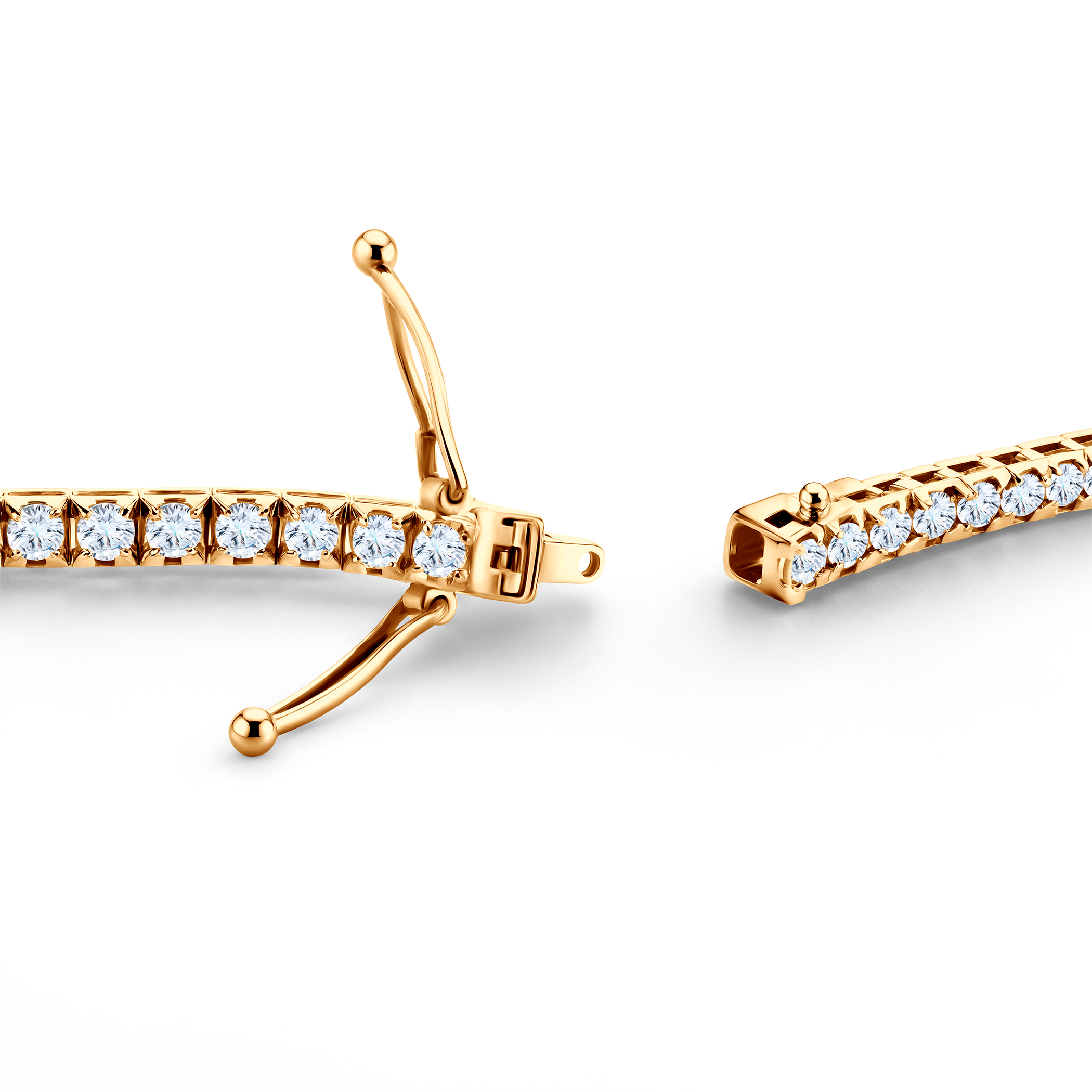 Tennis-Halskette Luminy 2,5 mm: Gold, weiße Saphire