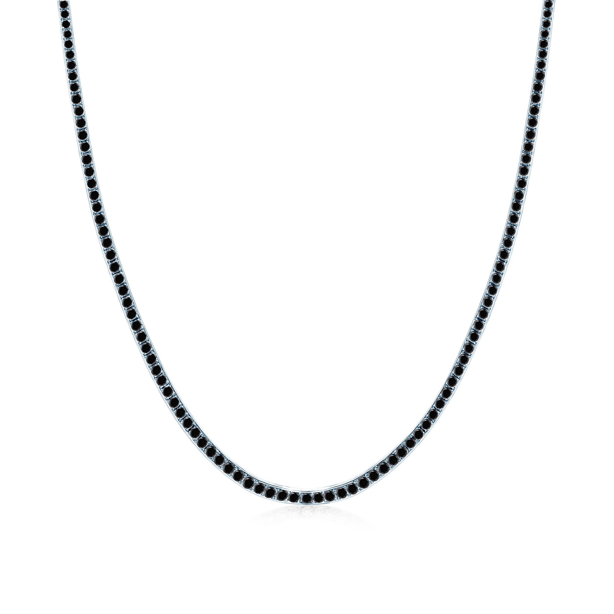 Tenisový náhrdelník Luminy 2,5 mm: bílé zlato, černé diamanty