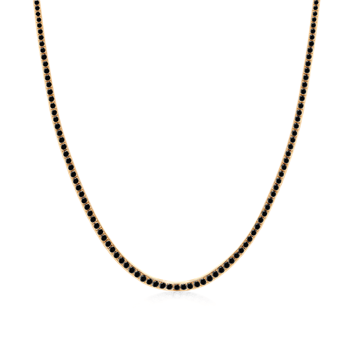 Luminy tennis necklace 2.5 mm: gold, black diamonds